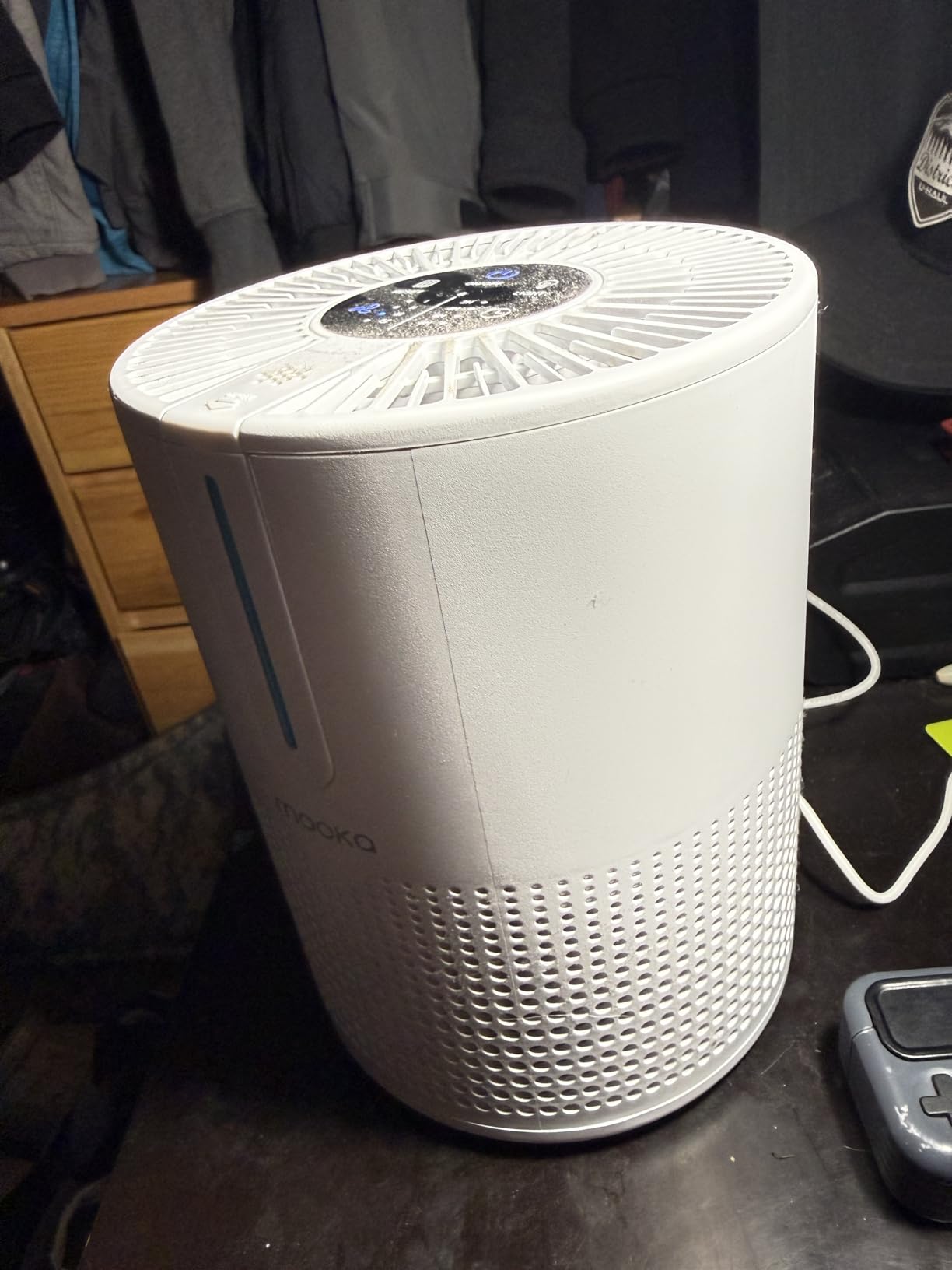 MOOKA Air Purifier for Bedroom Home Dorm 430 Ft², Compact HEPA Air Cleaner | 15dB Quiet Sleep Mode, Aroma Function, Desktop, Office, Meet GRS, Filter Smoke Pollen Pet Hair Dander, Save Energy, M01 White customer photo 1