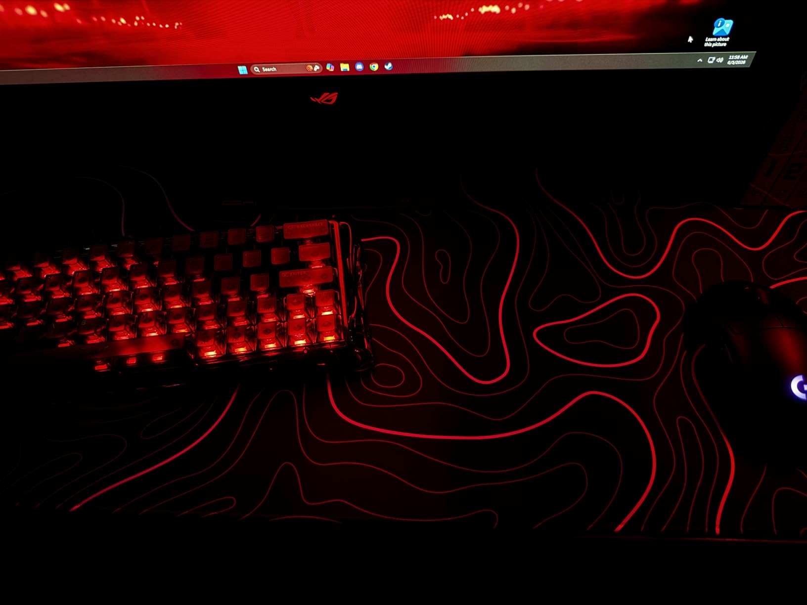 DIGSOM Mouse Pad Gaming Mousepad 31.5 x 11.8in Large Mouse Pad for Keyboard and Mouse with Anti-Slip Rubber Base, Keyboard Pad XL Mouse Mat for Home and Office (Black with White Topographic Line) customer photo 2