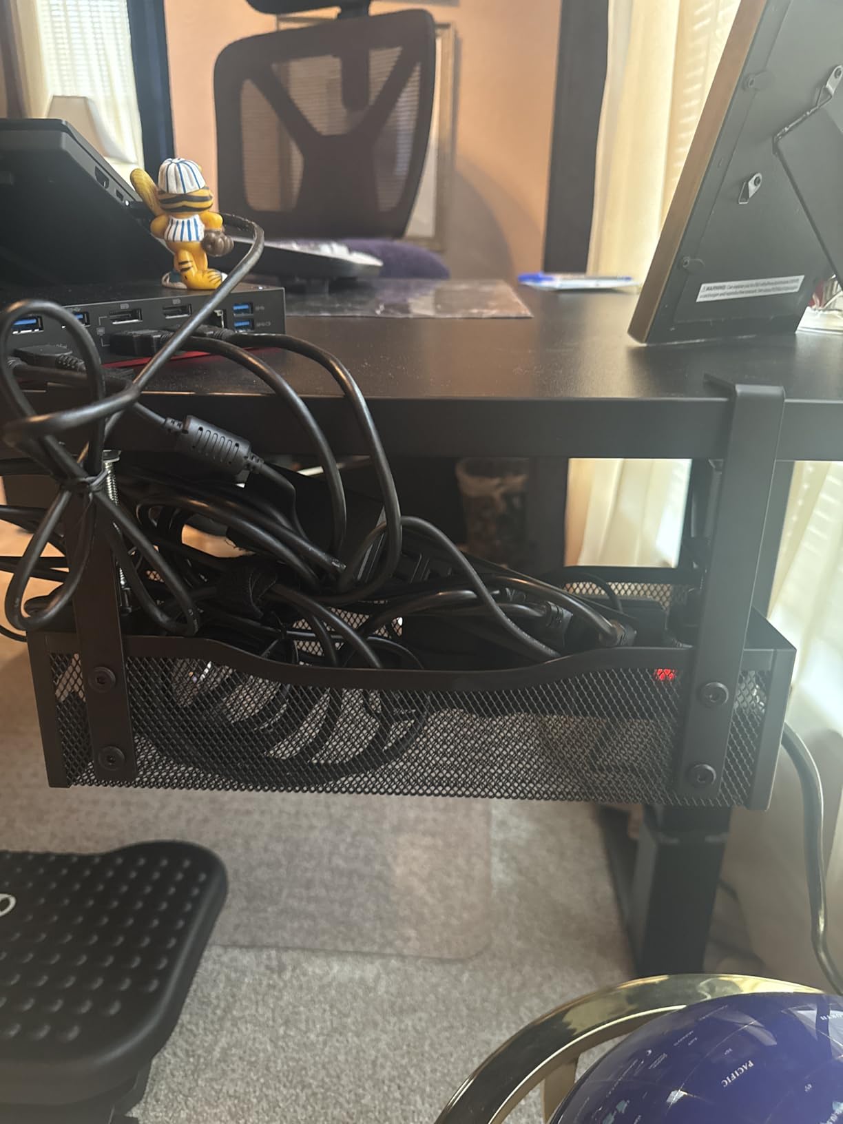 Under Desk Cable Management Tray No Drill, 13.38