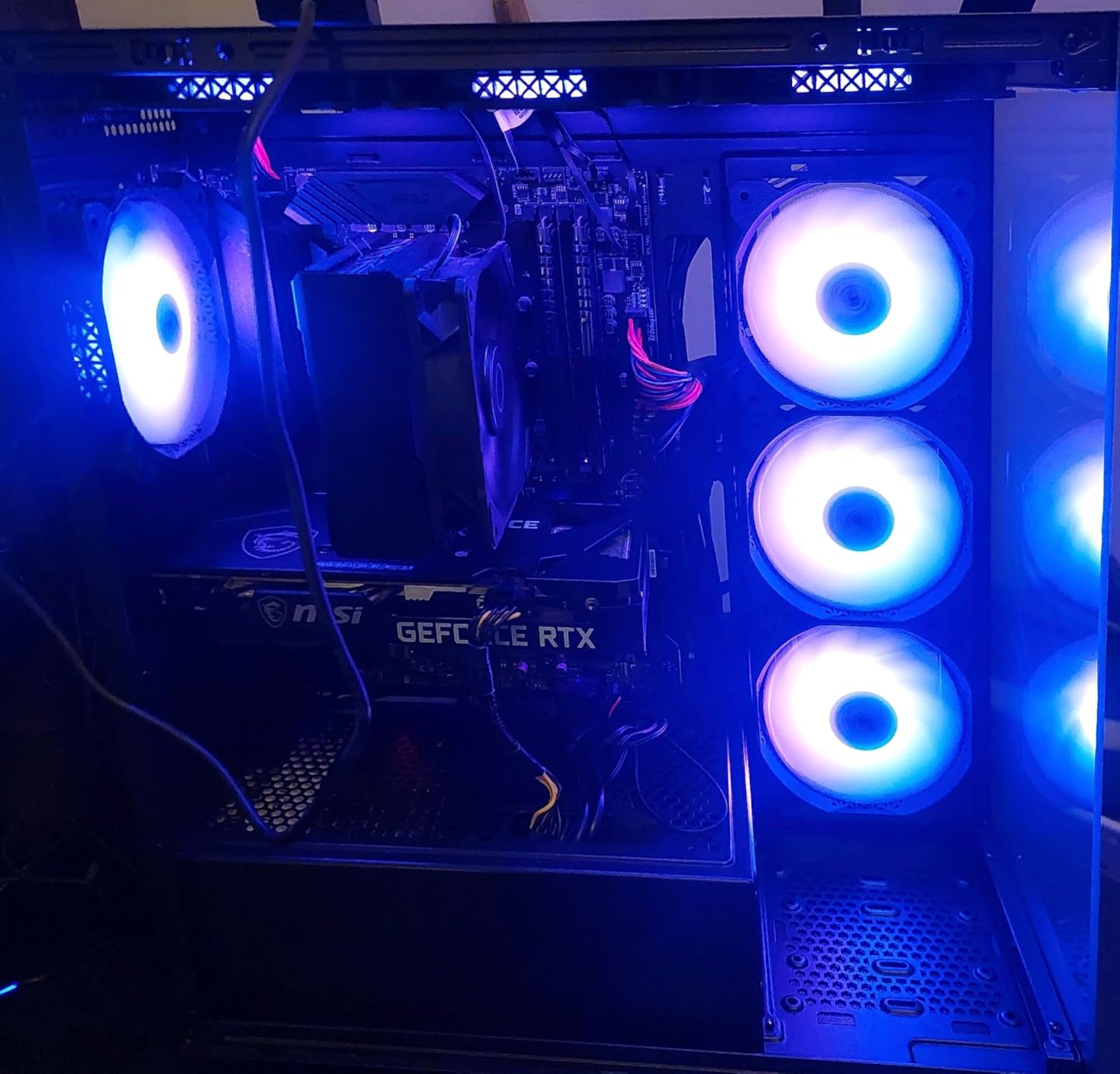 MUSETEX PC CASE ATX 6 PWM ARGB Fans Pre-Installed, Type-C Mid Tower Computer Case with Full-View Dual Tempered Glass, Gaming PC Case, Black (K2) customer photo 1