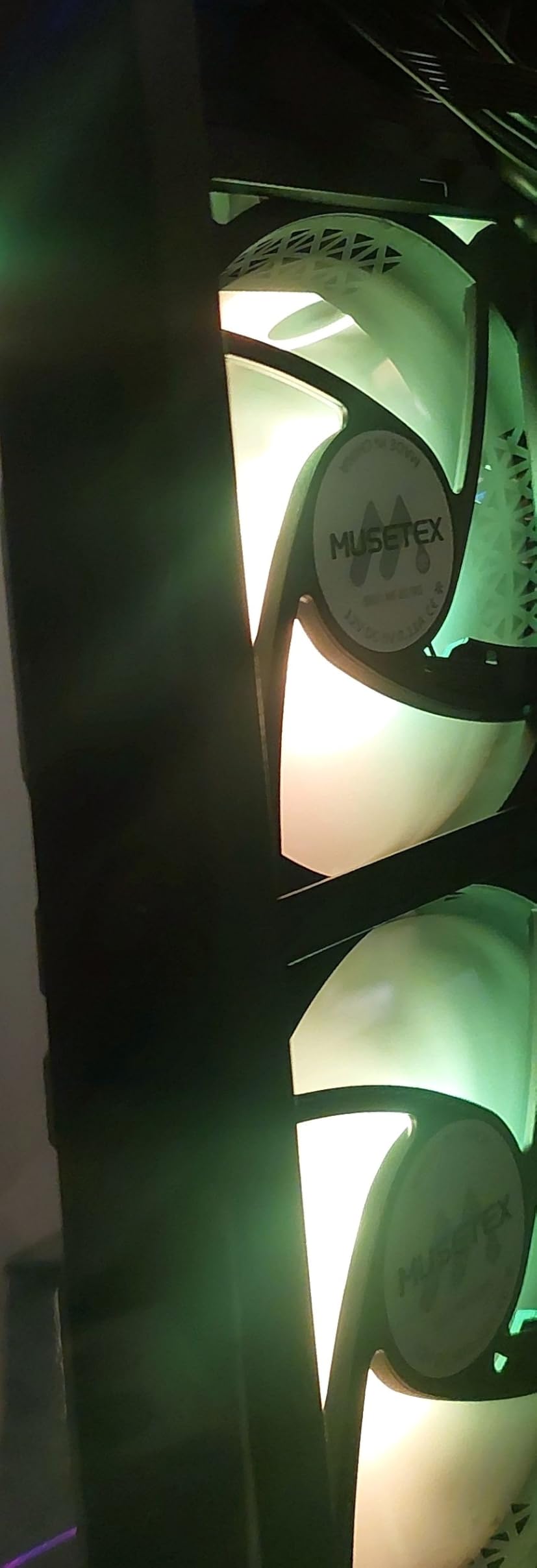 MUSETEX PC CASE ATX 6 PWM ARGB Fans Pre-Installed, Type-C Mid Tower Computer Case with Full-View Dual Tempered Glass, Gaming PC Case, Black (K2) customer photo 2