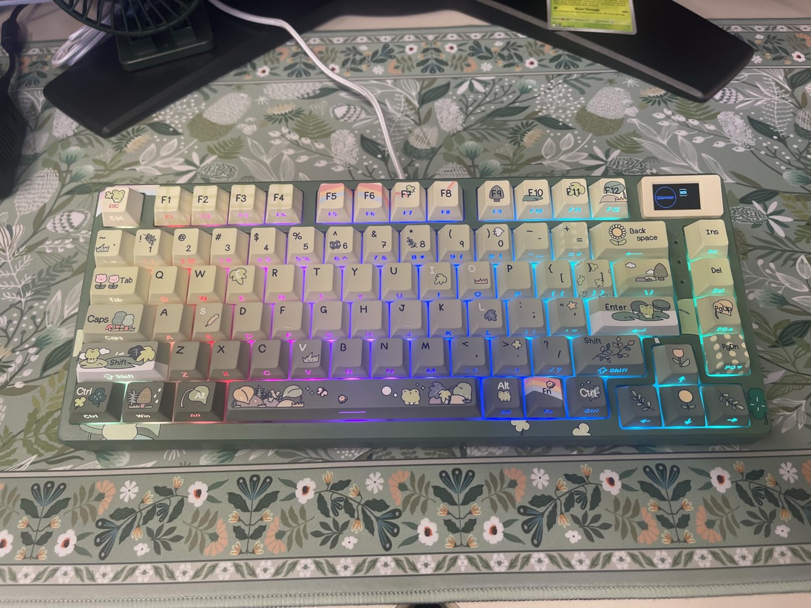 Womier SK80 75% Keyboard with Color Multimedia Display Gaming Keyboard, Creamy Sound Mechanical Wired Hot Swappable Gasket RGB Custom Keyboard, Pre-lubed Stabilizer for Mac/Win, Black Kanagawa customer photo 1