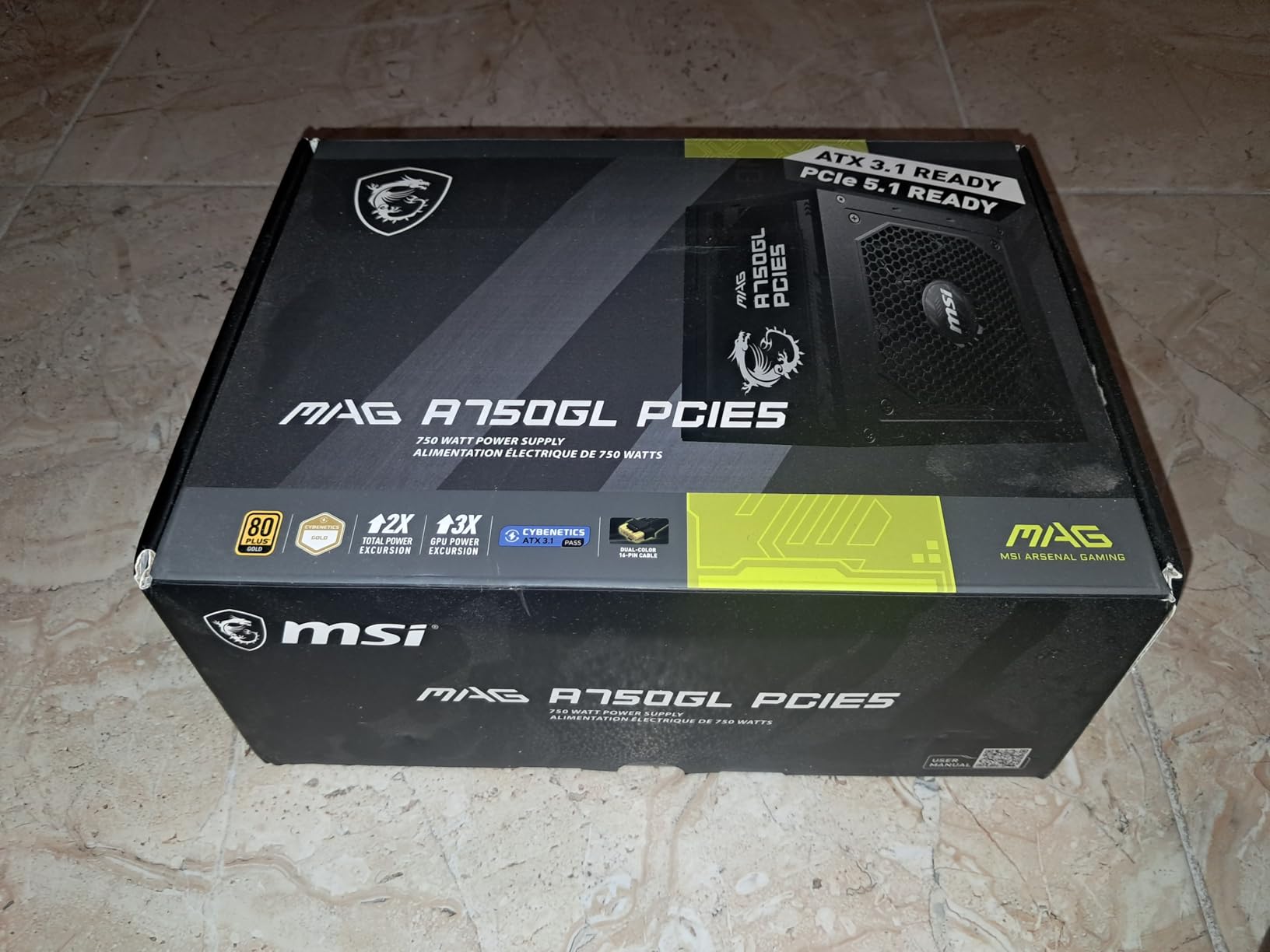 MSI MAG A850GL PCIE5, Fully Modular Compact Gaming 850W Power Supply, 80+ Gold, ATX 3.1 & PCIe 5.1 Ready, Native Dual-Color 12V-2x6 Cable, 10 Year Warranty customer photo 2