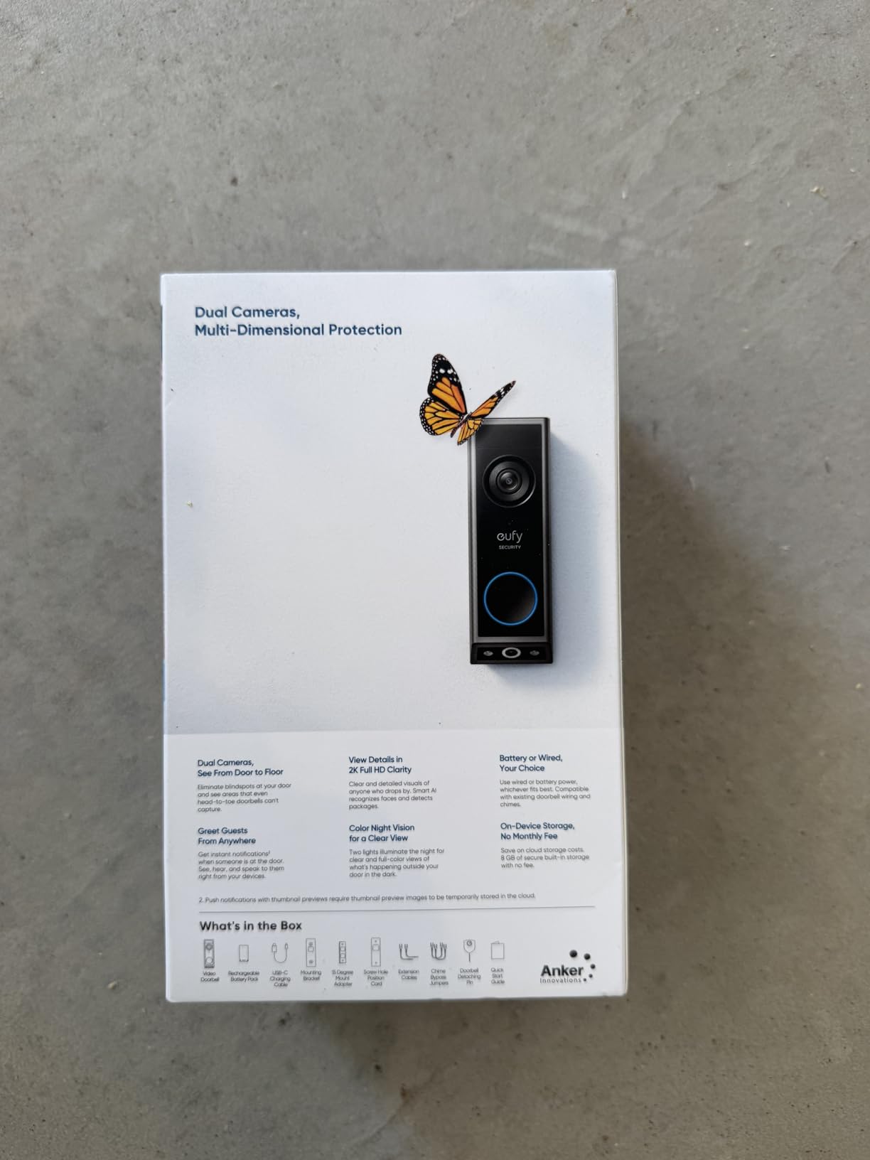 eufy Security Video Doorbell E340, Dual Cameras, 2K FHD | No subscription, head-to-toe view, wireless or wired, color night vision, two-way talk, AI motion/package detection, 8GB customer photo 2