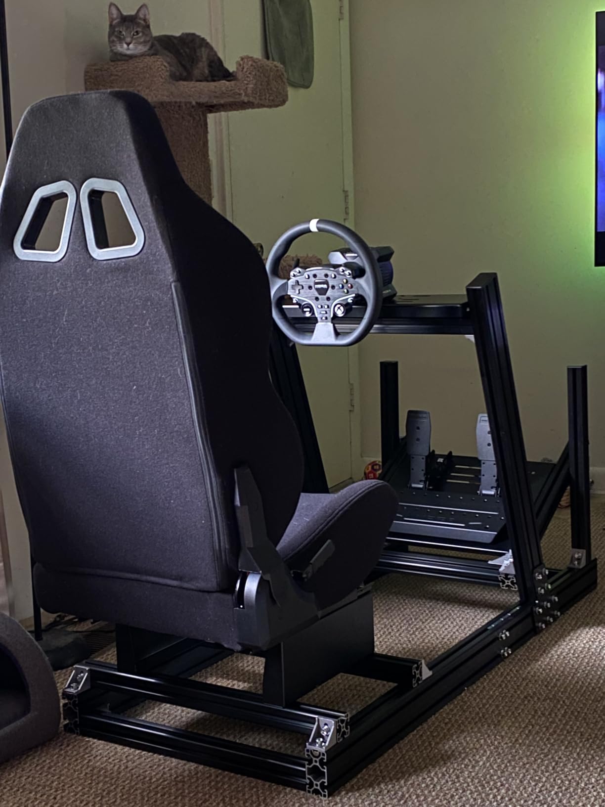 Marada 8040 Aluminum Profile Pro Racing Simulator Cockpit with Black Seat customer photo 2
