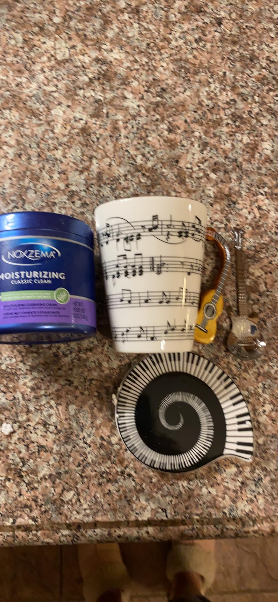 Guitar Novelty Mug Unique Musical Gift Coffee Cup with Music Themed Lid and Guitar Handle Design and Guitar Spoon customer photo 2