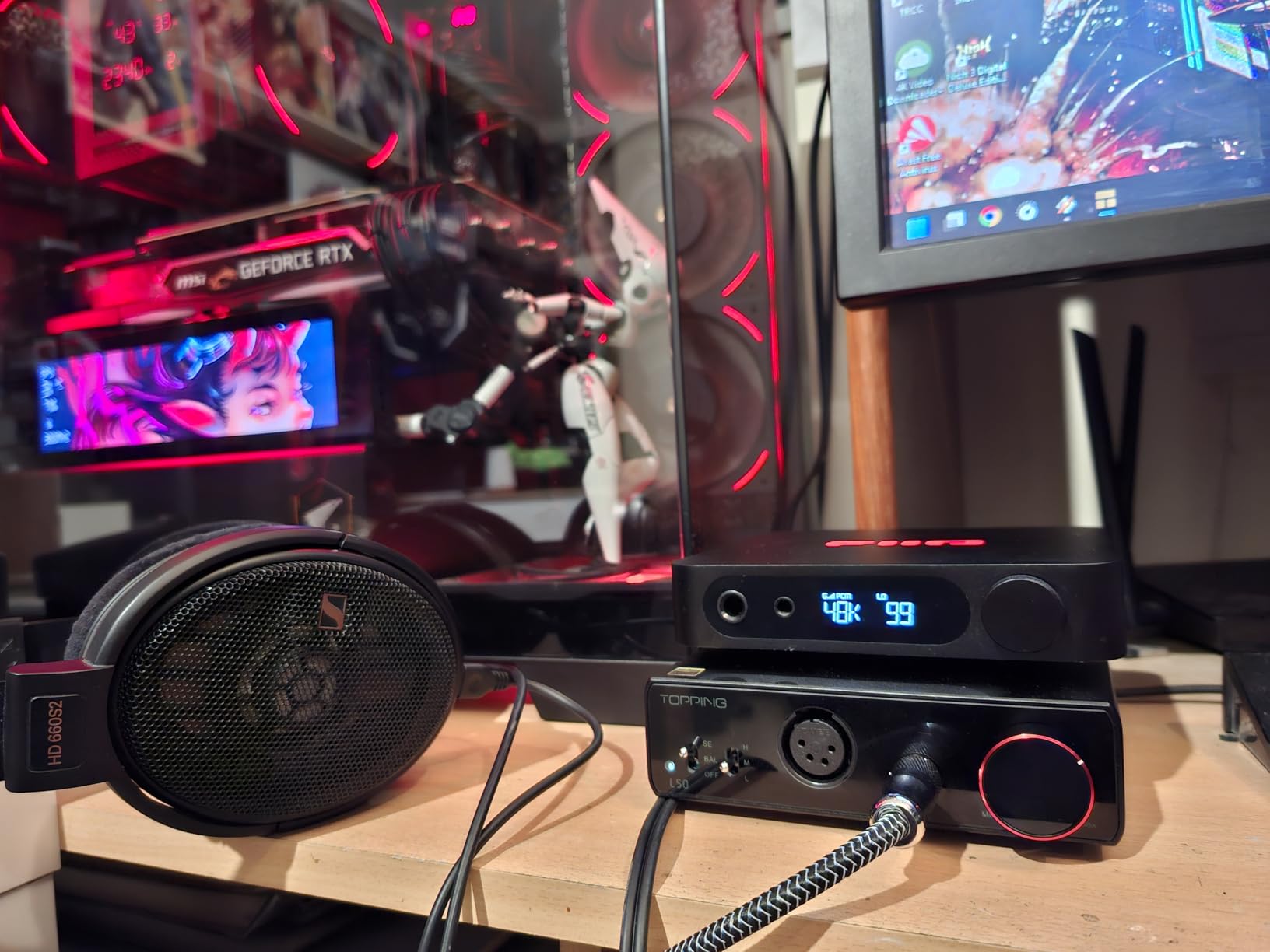 FiiO K11 DAC and Headphone Amplifier for Home Audio or PC, 6.35mm and Balanced 4.4mm, RCA, Coaxial, Optical, 1400mW, 384kHz/24Bit DSD256 (Black) customer photo 1
