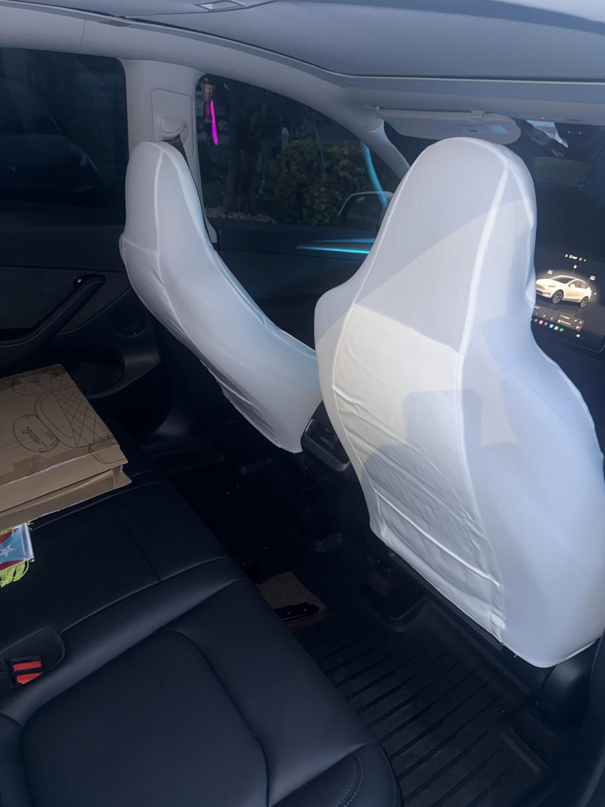 CAR PASS Piping Luxury Faux PU Leather Two Front Car Seat Covers, Waterproof Anti Slip Seat Covers Compatible with Front Seat Armrests, Universal Fit for SUVs, Vans, Trucks, Airbag Compatible (All Black) customer photo 1