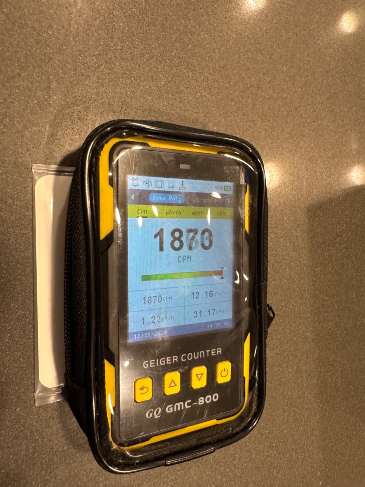 Nuclear Radiation Detector GQ GMC-800 Geiger Counter USA Design Product US National Standard Large Color LCD Display 5 Alarm Types Dosimeter Data Save & Global Share Beta Gamma X-ray Portable Device customer photo 1