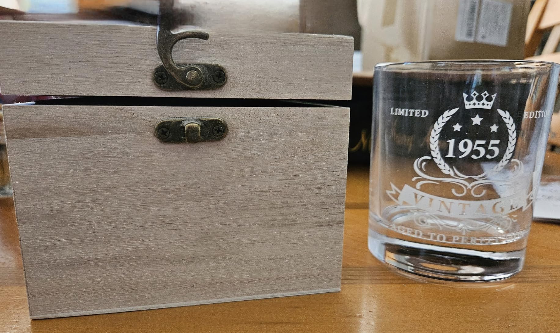 LIGHTEN LIFE 80th Birthday Gifts for Men 12 OZ, 1946 Whiskey Glass in Valued Wooden Box, Birthday Bourbon Glass for 80 Years Old Dad, Husband, Friend customer photo 1