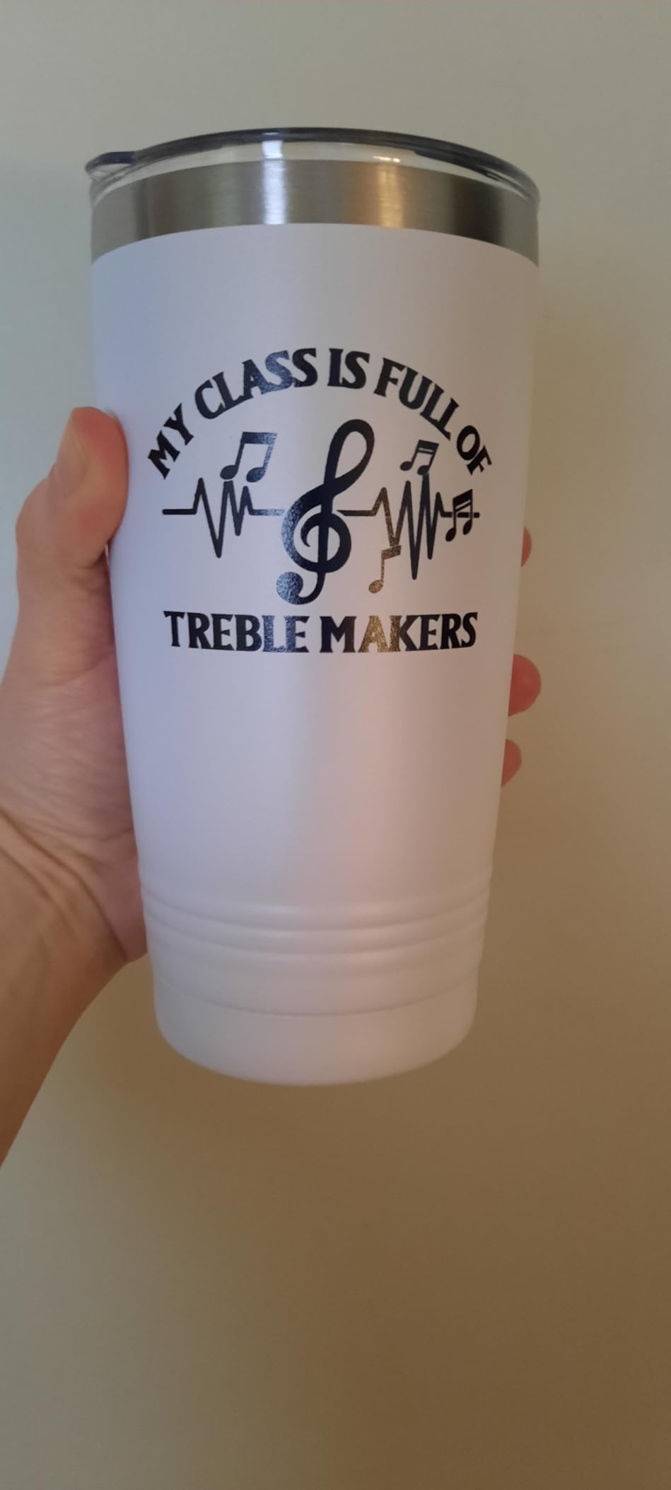 Onebttl Funny Music Teacher Gifts - My Class is Full of Treble Makers - 20oz Stainless Steel Insulated Tumbler customer photo 2