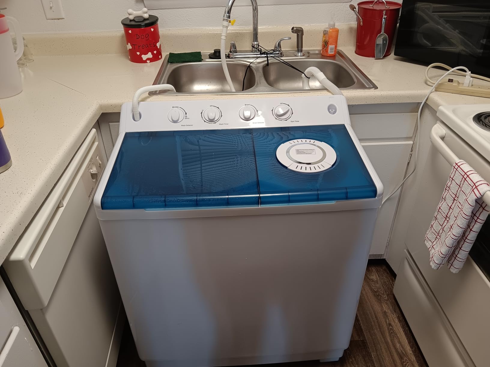 Auertech Portable Washing Machine, 40lbs Twin Tub Washer Large Laundry Machine with Drain Pump, Semi-automatic 24lbs Washer 16lbs Spinner Combo for Dorms, Apartments, RVs customer photo 2
