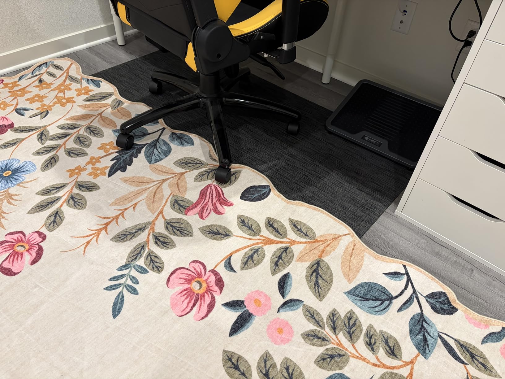 Blvornl Office Chair Mat for Hardwood Floors, Anti-Slip PVC, 36 x 48 Inch | Waterproof, easy to clean, suitable for hardwood, tile, laminate, Dark Grey, Rattan Woven Pattern, Durable Solid PVC Material customer photo 2