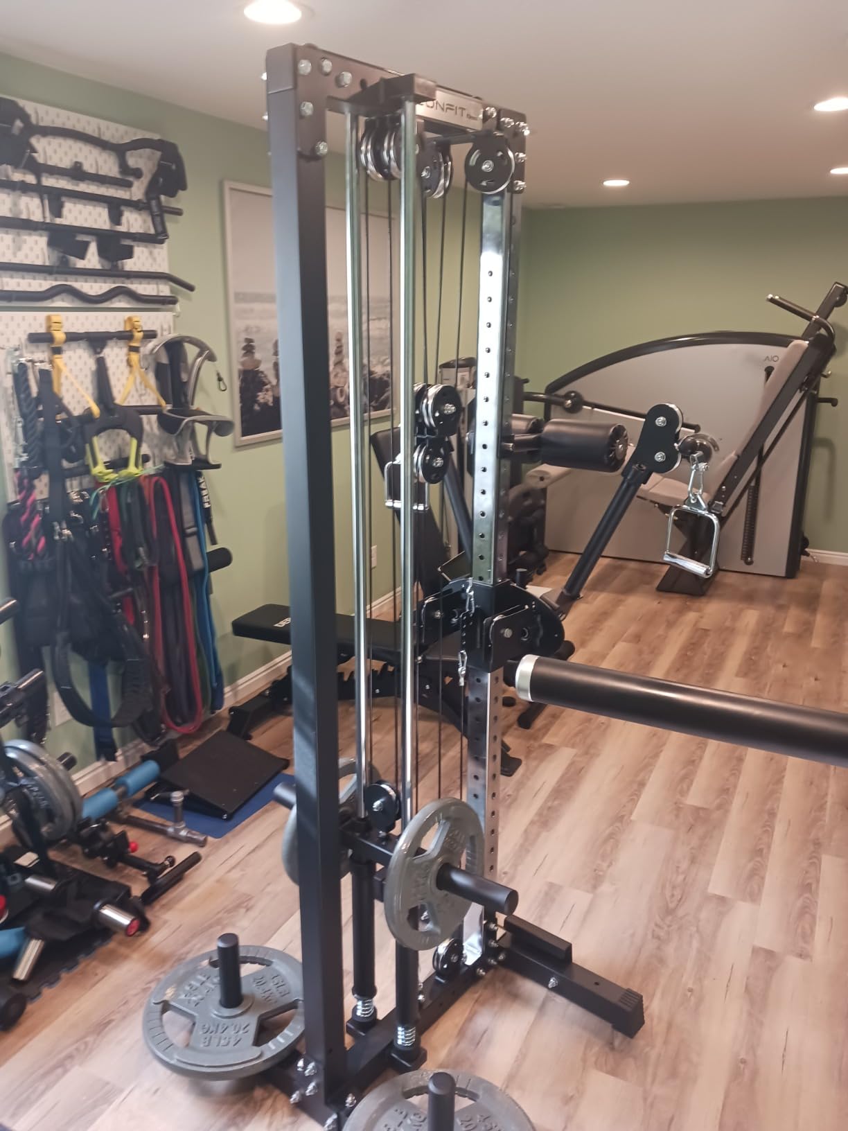 Eonfit E1 2.0 Cable Station, Cable Crossover Machine with Pulley System | Wall Mount & Free Standing Dual Swivel Arms Cable Machine with Removable Footplate for Garage Home Gym customer photo 1