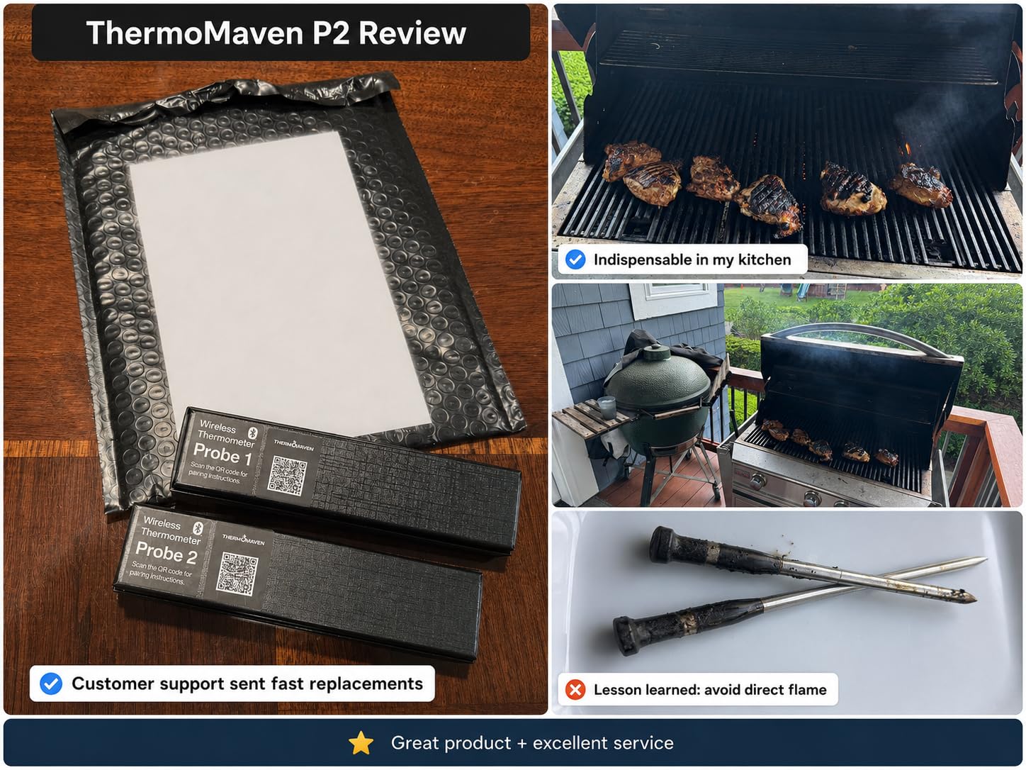 ThermoMaven Smart Bluetooth Wireless Meat Thermometer: Standalone Base, WiFi Unlimited Range, 6 Sensors with NIST Certified Accuracy, 2 Probes for Kitchen, BBQ, Grill, Oven, Smoker, Rotisserie customer photo 1
