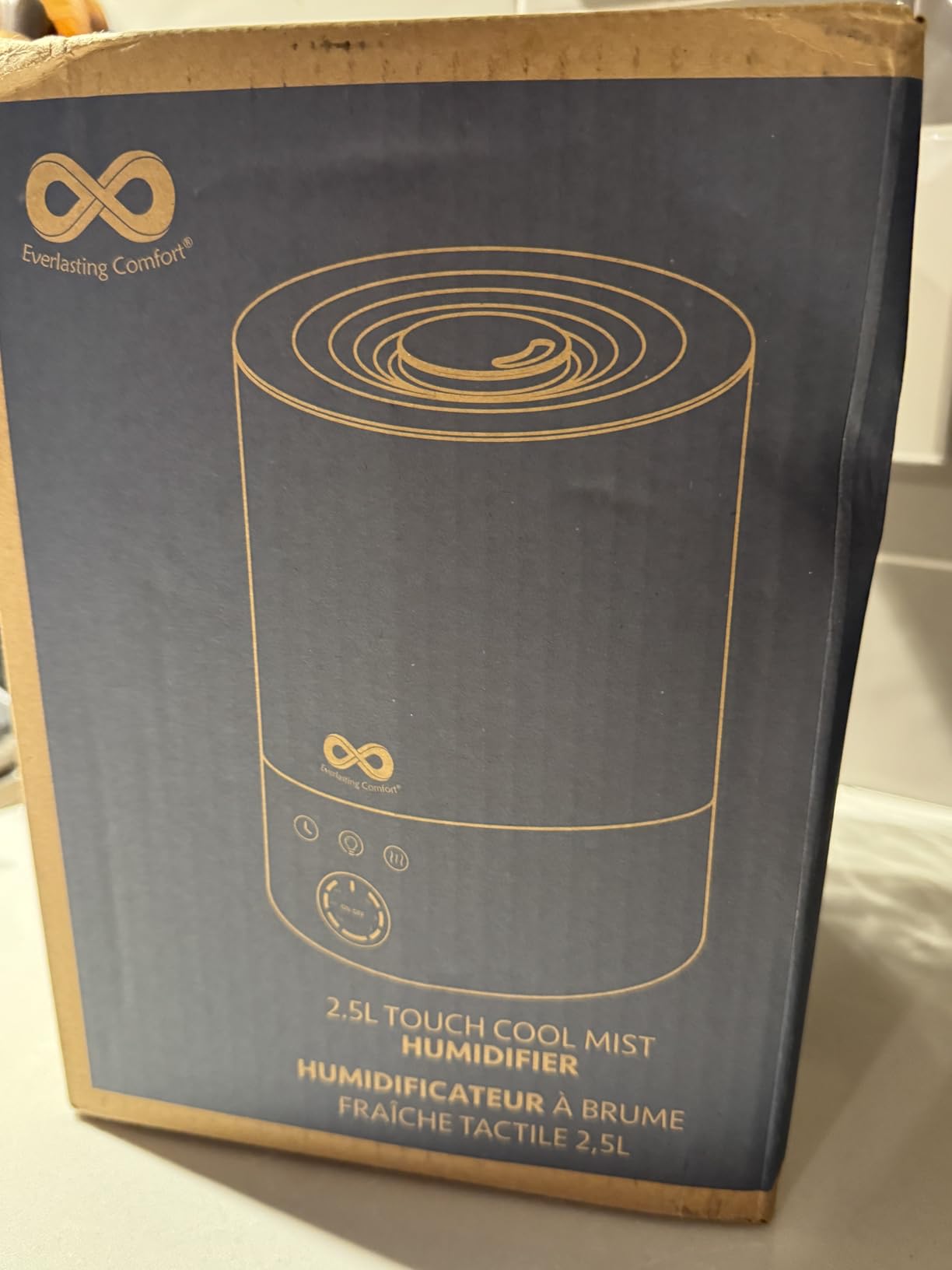Everlasting Comfort 2.5L Top Fill Humidifier for Bedroom - 28dB Ultra-Quiet, Easy to Fill & Clean, 24HR Runtime, Night Light, Timer, Ultrasonic Cool Mist, Auto Shut-Off for Indoor Use customer photo 1