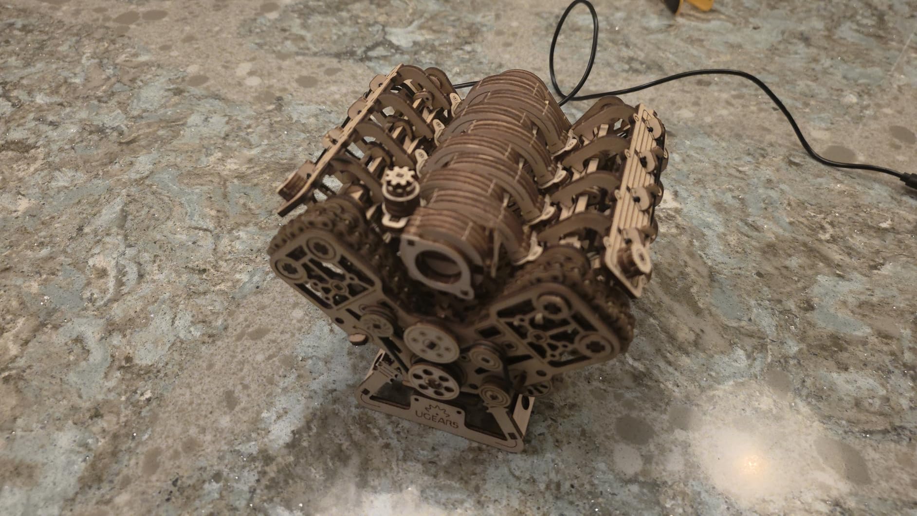 UGEARS V8 Engine Model Kit - 3D Wooden Puzzles for Adults, 3D Puzzle Model Engine Kit, DIY Kits Gifts for Engineers for Fathers Day, Wooden Model Kits for Adults to Build, Brain Teaser Hobby Set customer photo 1