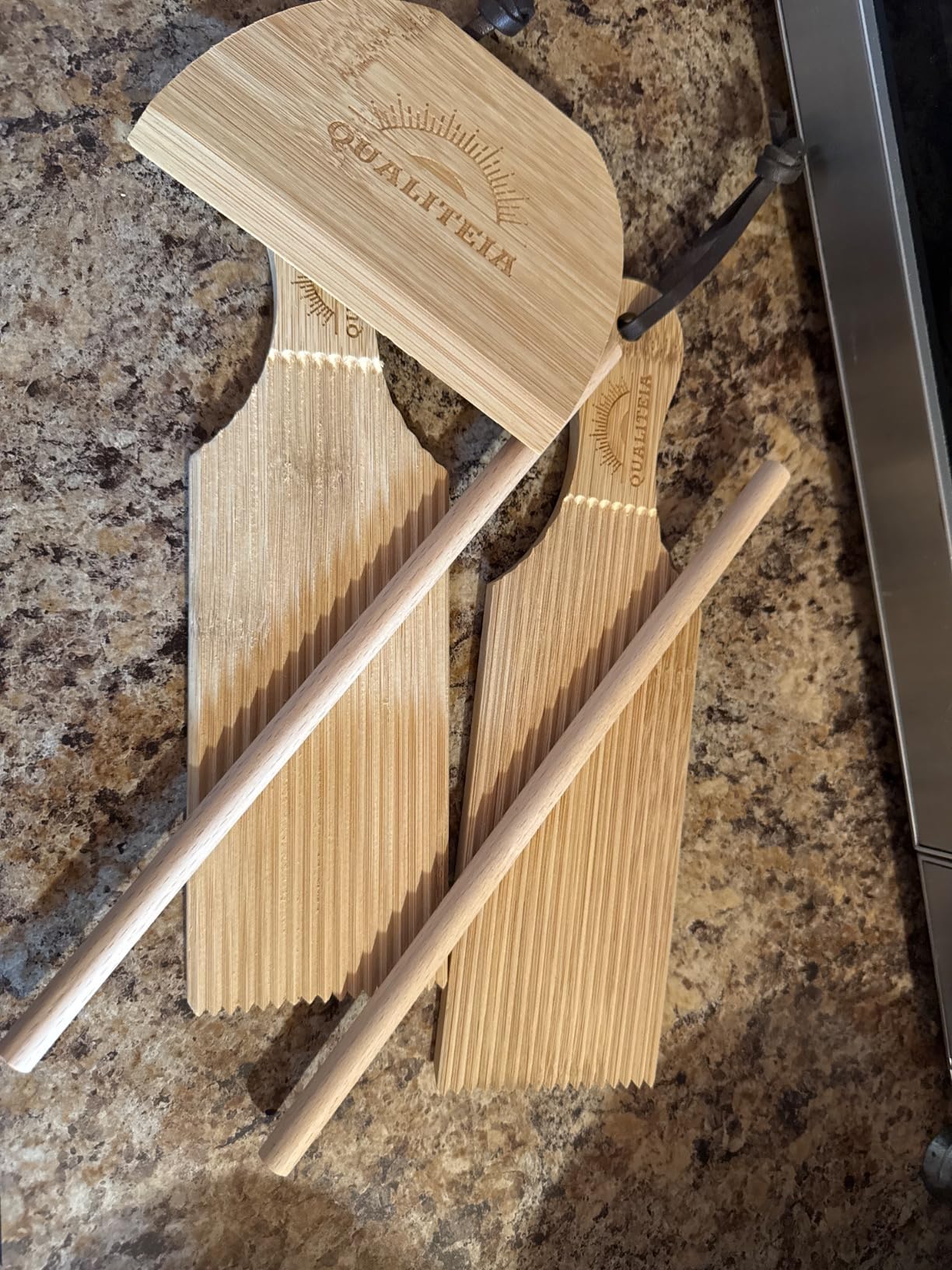 Gnocchi Board Set for Rolling Dough - 2x Paddles, 2x Rollers & 1x Cutter, Bamboo Pasta Shaper Tools Butter Maker, Garganelli Cavatelli Tortellini Cavarola Roller customer photo 1