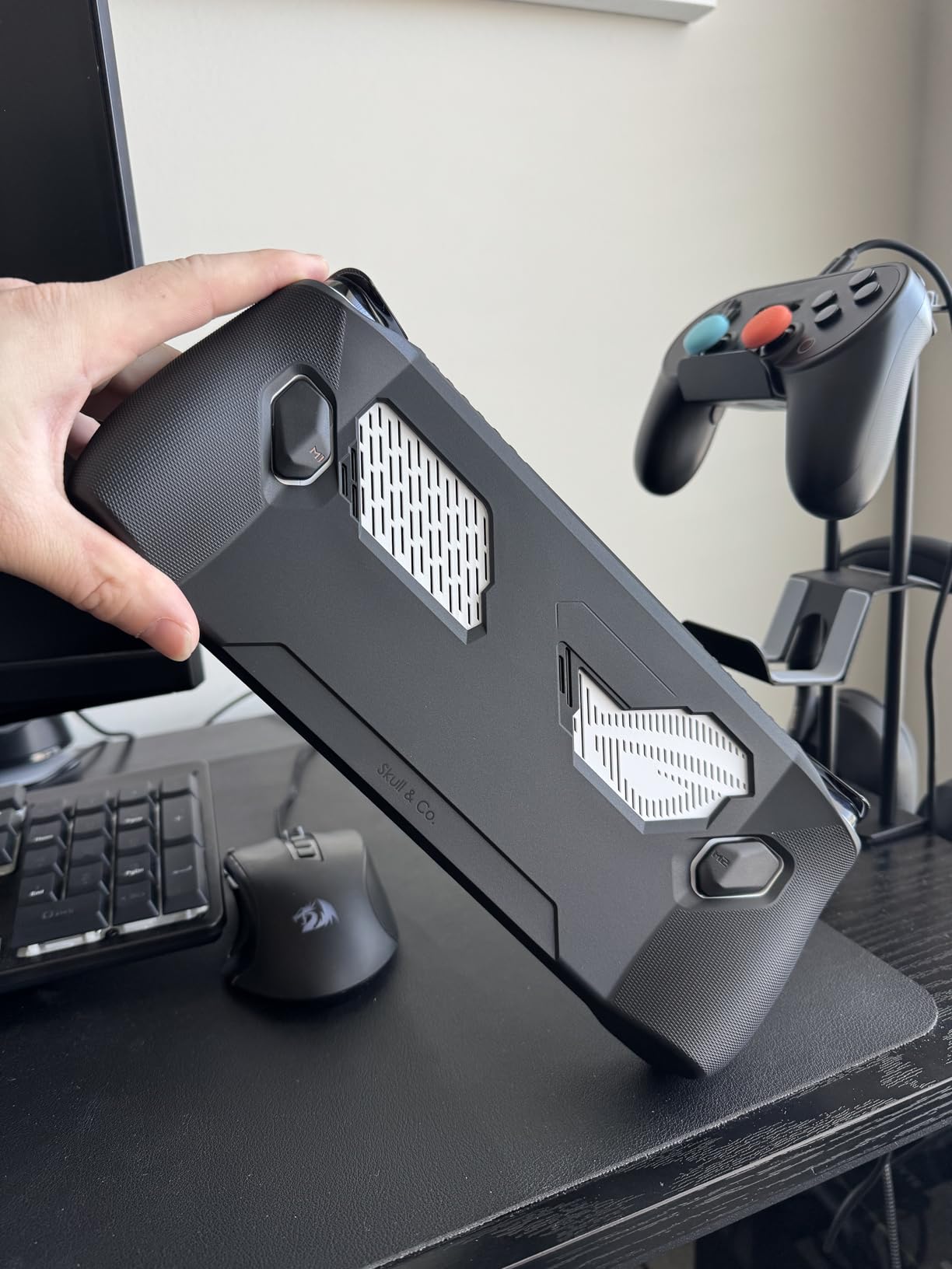Skull & Co. GripCase for ROG Ally X (2024 Model): A Soft Protective Case with Textured Grips Full Protection and Stand, Shock-Absorption Non-Slip and Anti-Scratch Cover Design - Black customer photo 1