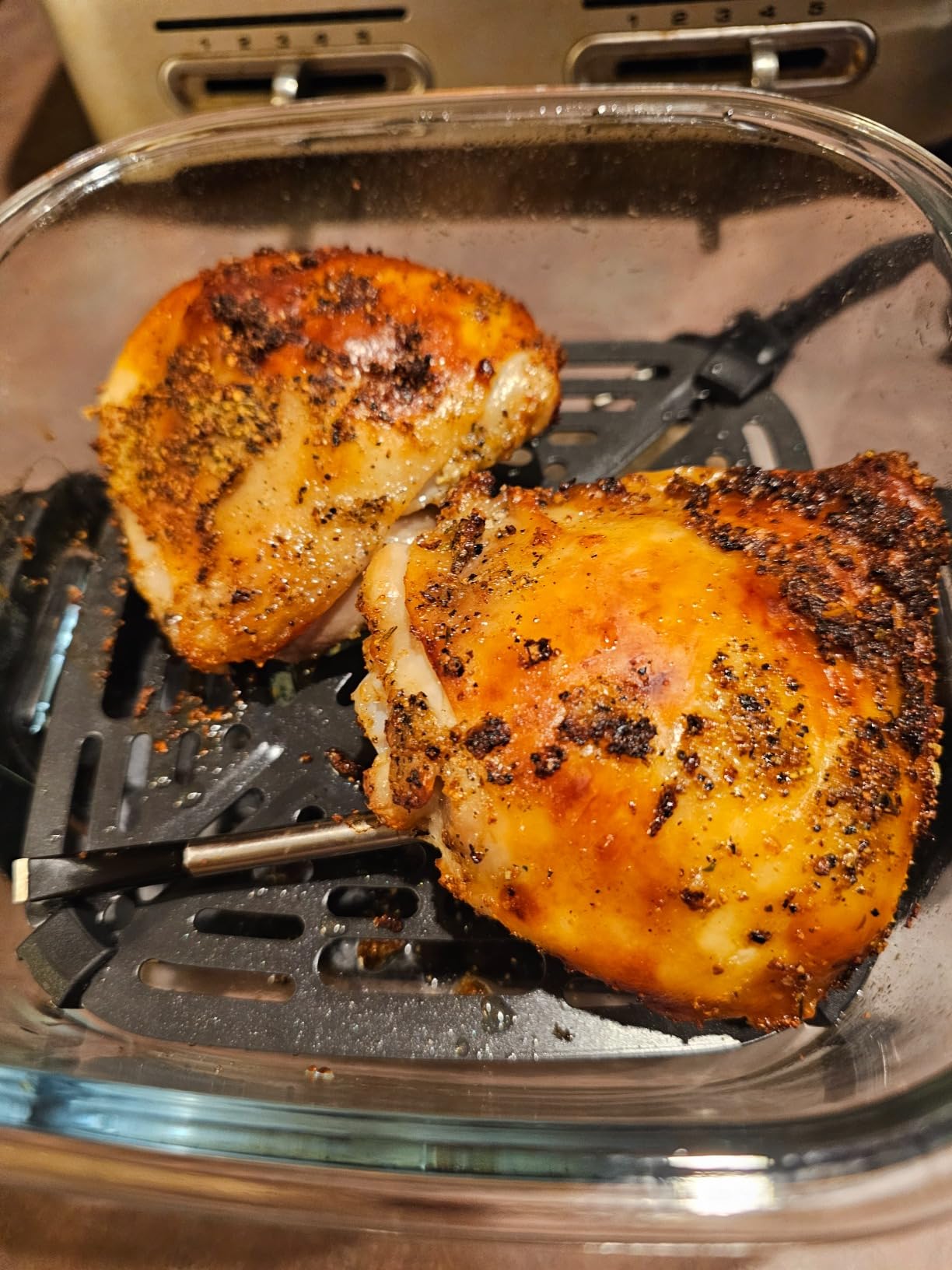 Ninja Crispi Glass Air Fryer, 4-in-1, Stone, FN101ST | Max crisp, bake, air fry, recrisp, 450F max, 4 Qt and 6 Cup containers, PFAS-free glass customer photo 1