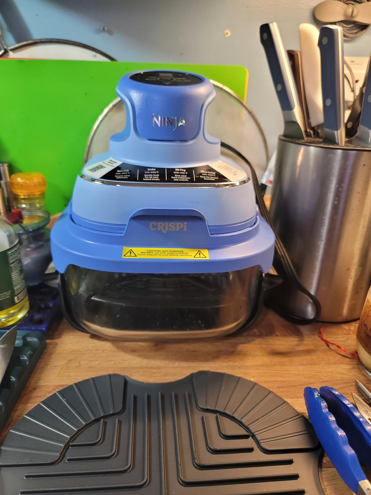 Ninja Crispi Glass Air Fryer, 4-in-1, Stone, FN101ST | Max crisp, bake, air fry, recrisp, 450F max, 4 Qt and 6 Cup containers, PFAS-free glass customer photo 2