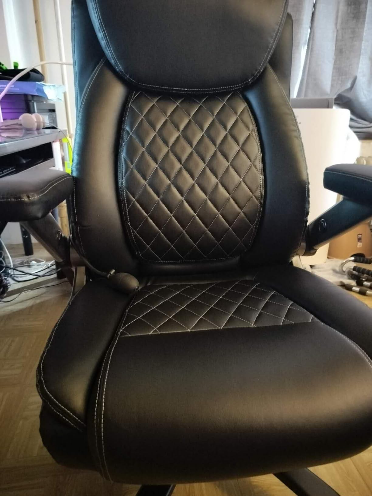 Indulgear Large Heavy Duty Office Chair with 5D Flip Arms, Comfy Big and Tall Executive Office Desk Chair with Pocket Spring Cushion, High Back Computer Chair with Lumbar Support, Dual Rubber Wheel customer photo 2