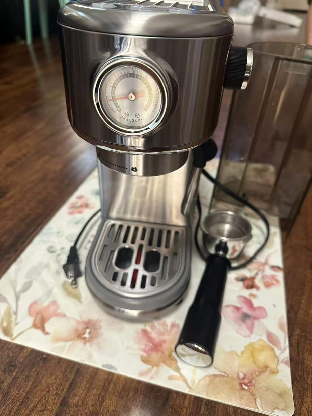 atatix Espresso Machine with Milk Frother, 20 Bar Pressure Espresso Maker, with 44OZ Removable Tank, Compact Stainless Steel Coffee Machine for Home, Office, Latte, Cappuccino, Macchiato, Silver customer photo 2