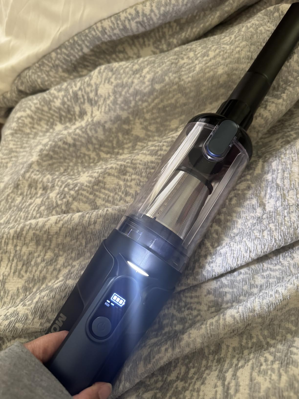 MONOZEL Car Vacuum Portable Cordless, 18000Pa 2 in 1 Vacuum Cleaner & Air Duster, 130W Brushless Motor Handheld Vacuum Cordless with 7800mAh Battery, LED Light, Multi-Nozzles for Car, Home, Office, Pet customer photo 2