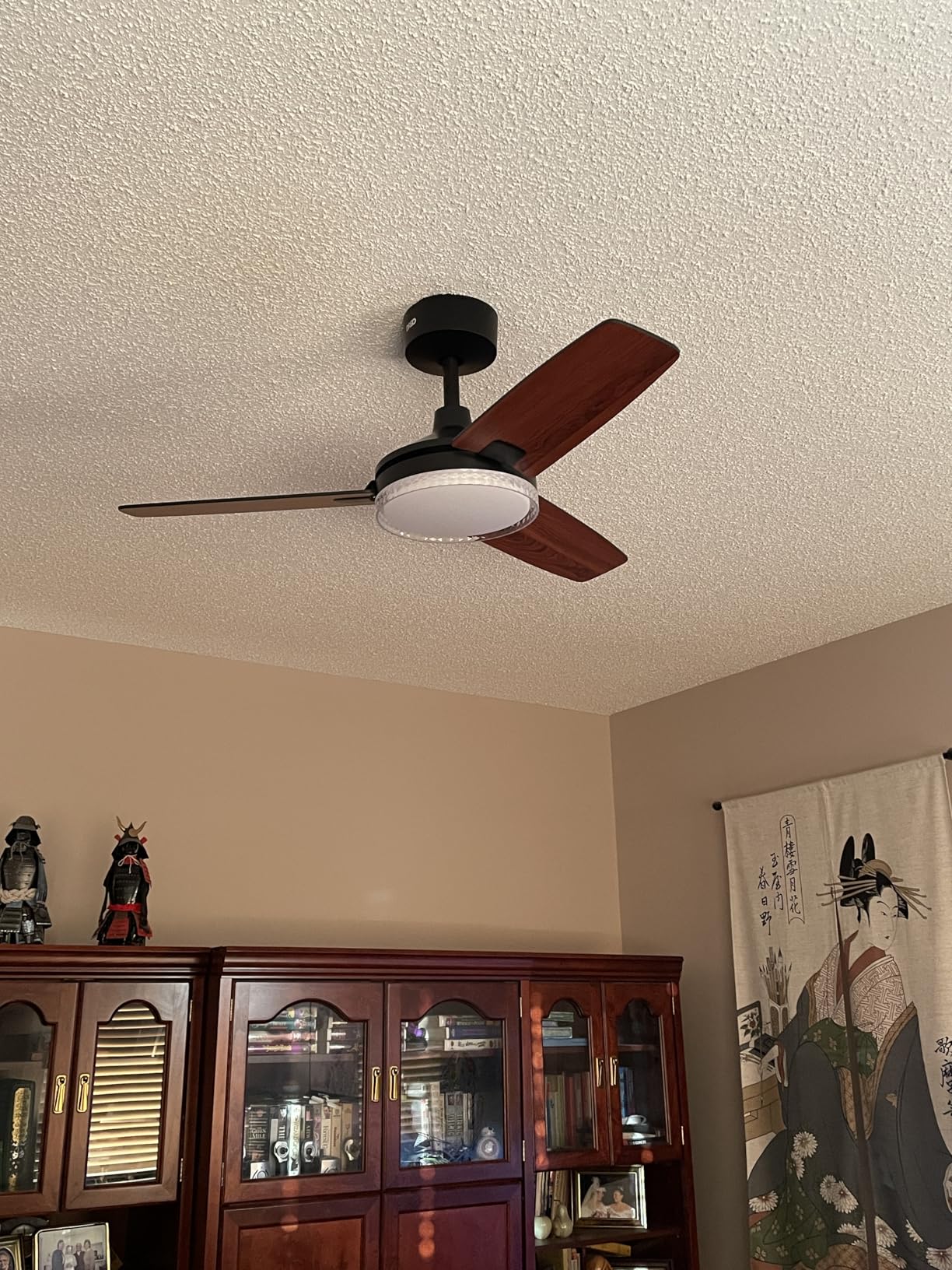 DREO Bedroom Ceiling Fans with Lights and Remote, Smart Ceiling Fan 42 Inch | 3400 CFM Airflow, 12 Speeds & 3 Fan Modes, Stepless Color Tones, Quiet DC Moto, 1-12H Timer, Remote/APP/Alexa Control, Black customer photo 1