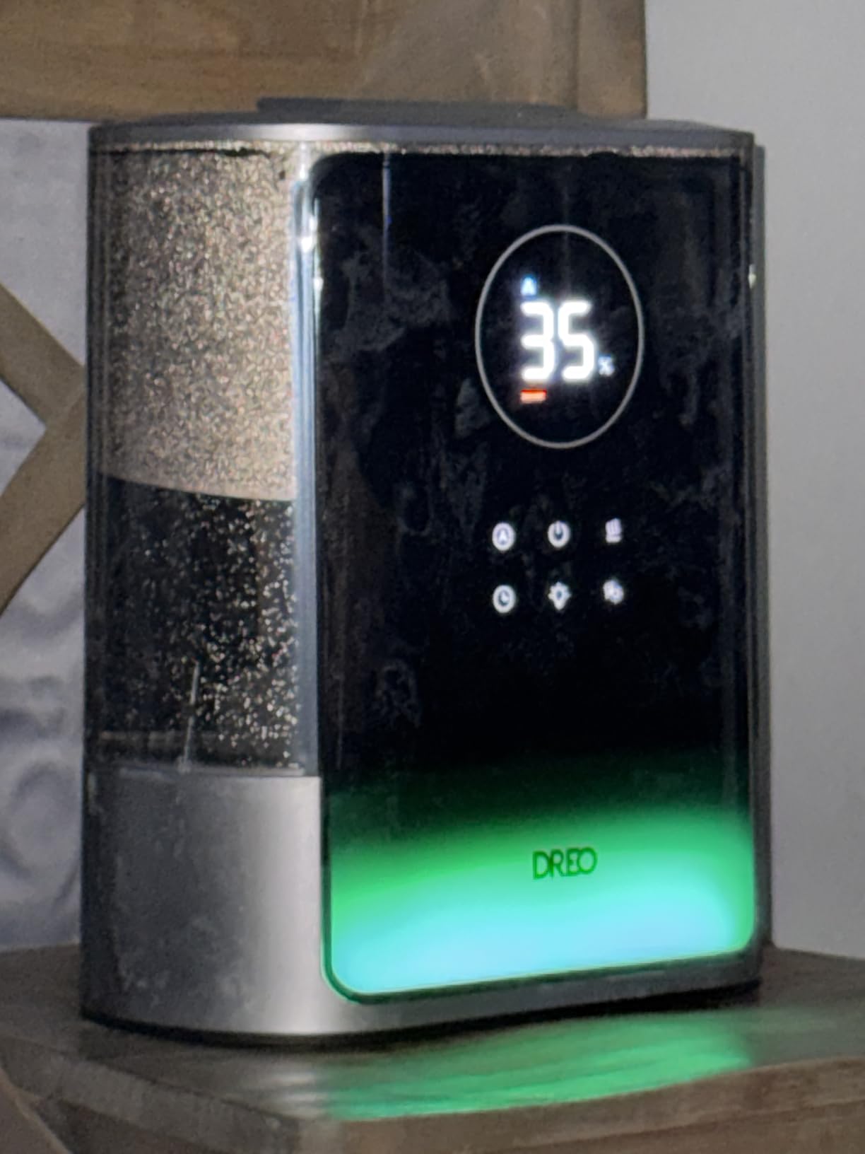 DREO 8L Smart Humidifier Large Room, 80H Runtime, Warm & Cool Mist, HM717S | Up to 600ft², Precise Humidity Control, 1500+RGB Light, 28dB, Humidifiers for Bedroom, Plants, Baby, Supports APP/Voice/Alexa customer photo 1