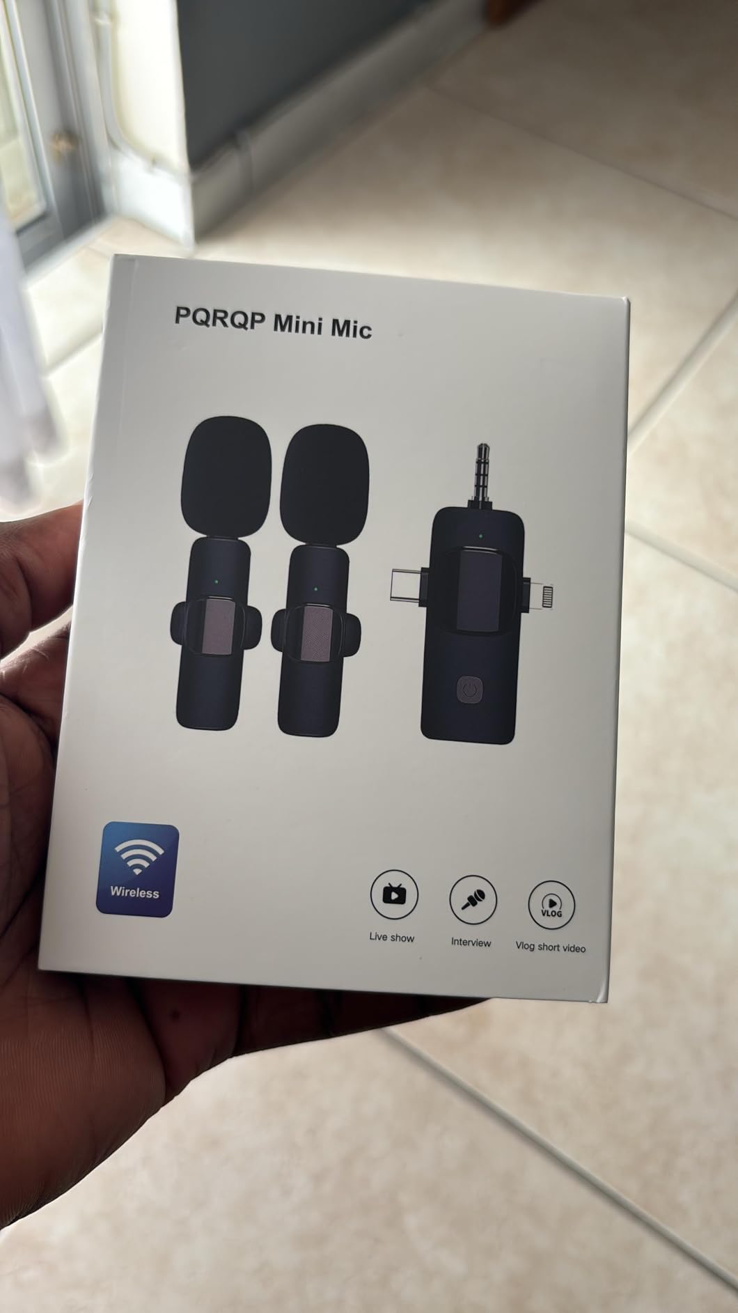 PQRQP 3 in 1 Professional Wireless Lavalier Microphone for iPhone/Android/Camera, Wireless Microphones, Mini Microphone, Crystal Clear Sound Quality for Recording, Live Streaming customer photo 1