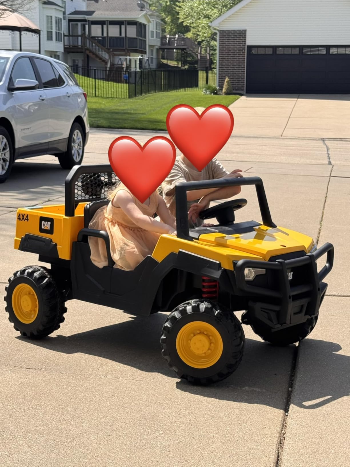 ANPABO Licensed Caterpillar 24V Ride On Toys with Dump Bed and Shovel - 2 seater ride on dump truck, remote control, 4x100w motors, up to 5mph, rear shock absorbers, bluetooth, gift for kids 3-6 customer photo 1