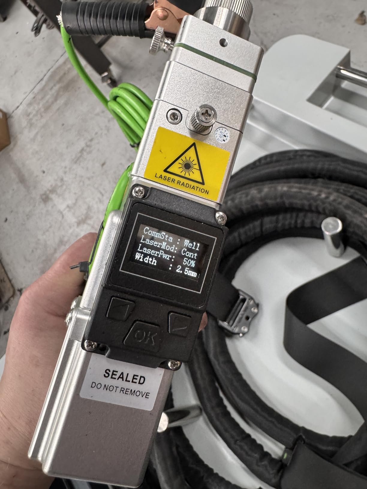 OMTech 1500W Handheld Fiber Laser Welder, 3 in 1 Laser Welding Cleaning Cutting Machine with Laser Gun, Wire Feeder, Built-in Water Chiller, 20 Welding Nozzles, Laser Welder Cleaner Cutter for Metal customer photo 1