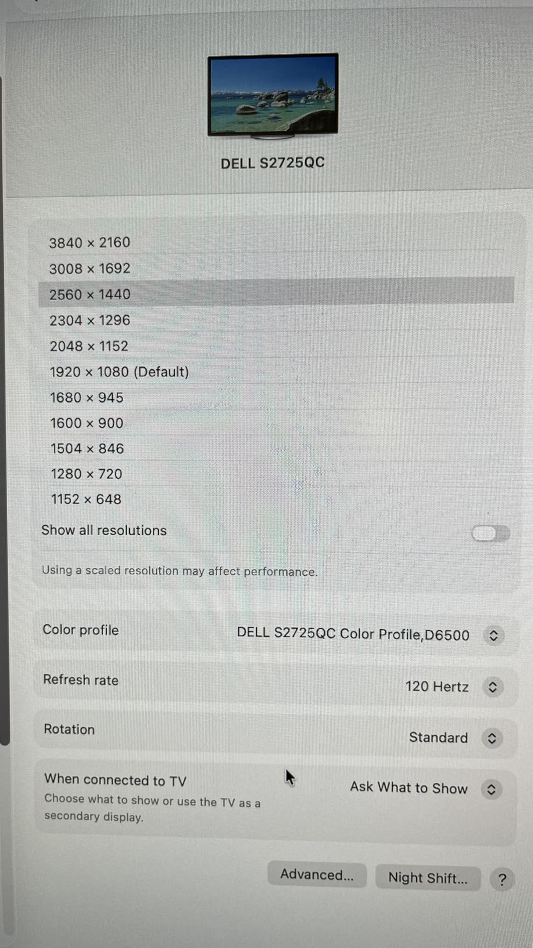 Dell S2725QC 27