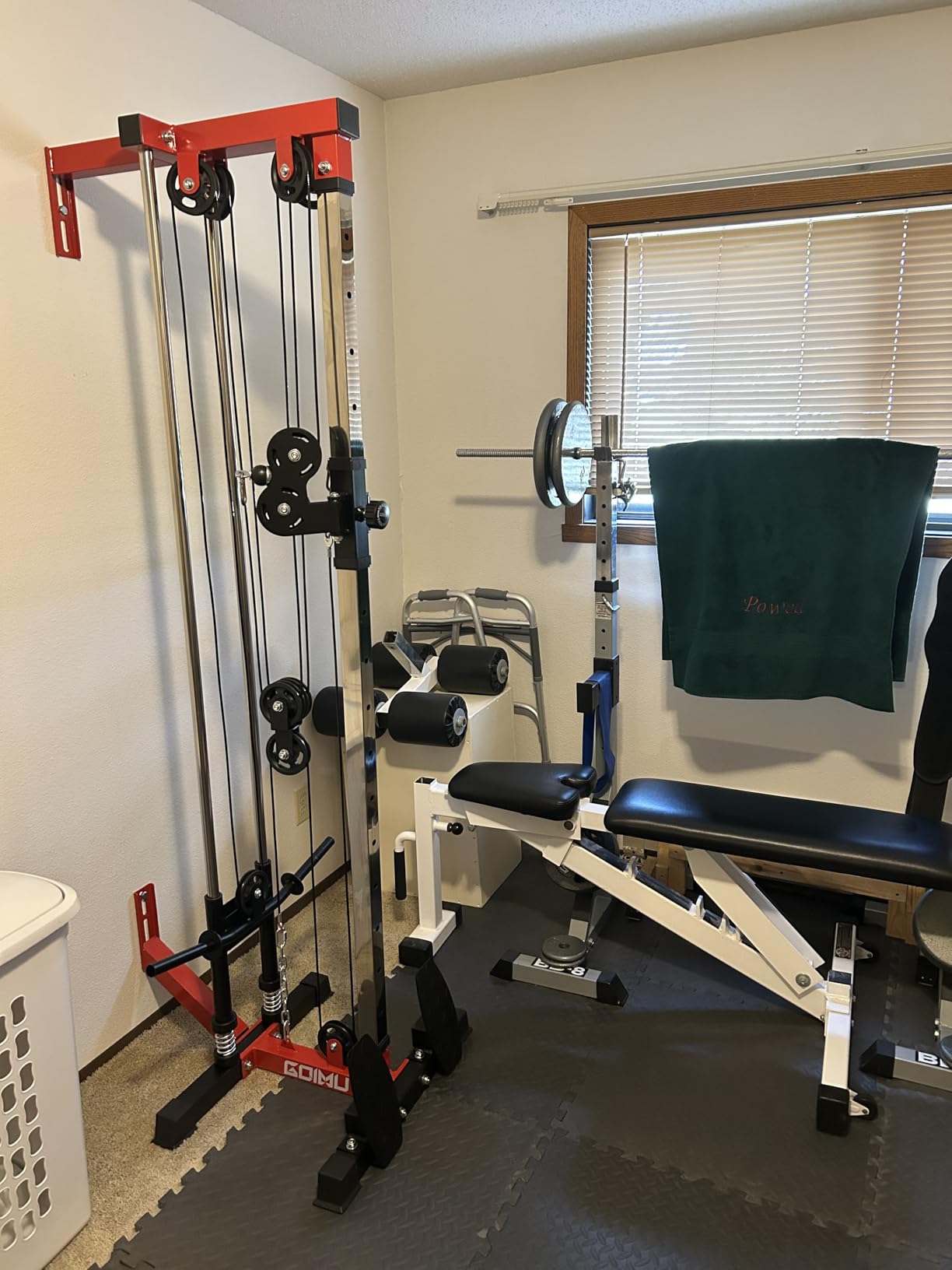 Wall Mount Cable Station, WM1 Cable Crossover Machine with 17 Positions, High and Low Cable Crossover Machine with Removable Footplate for Garage Home Gym customer photo 1