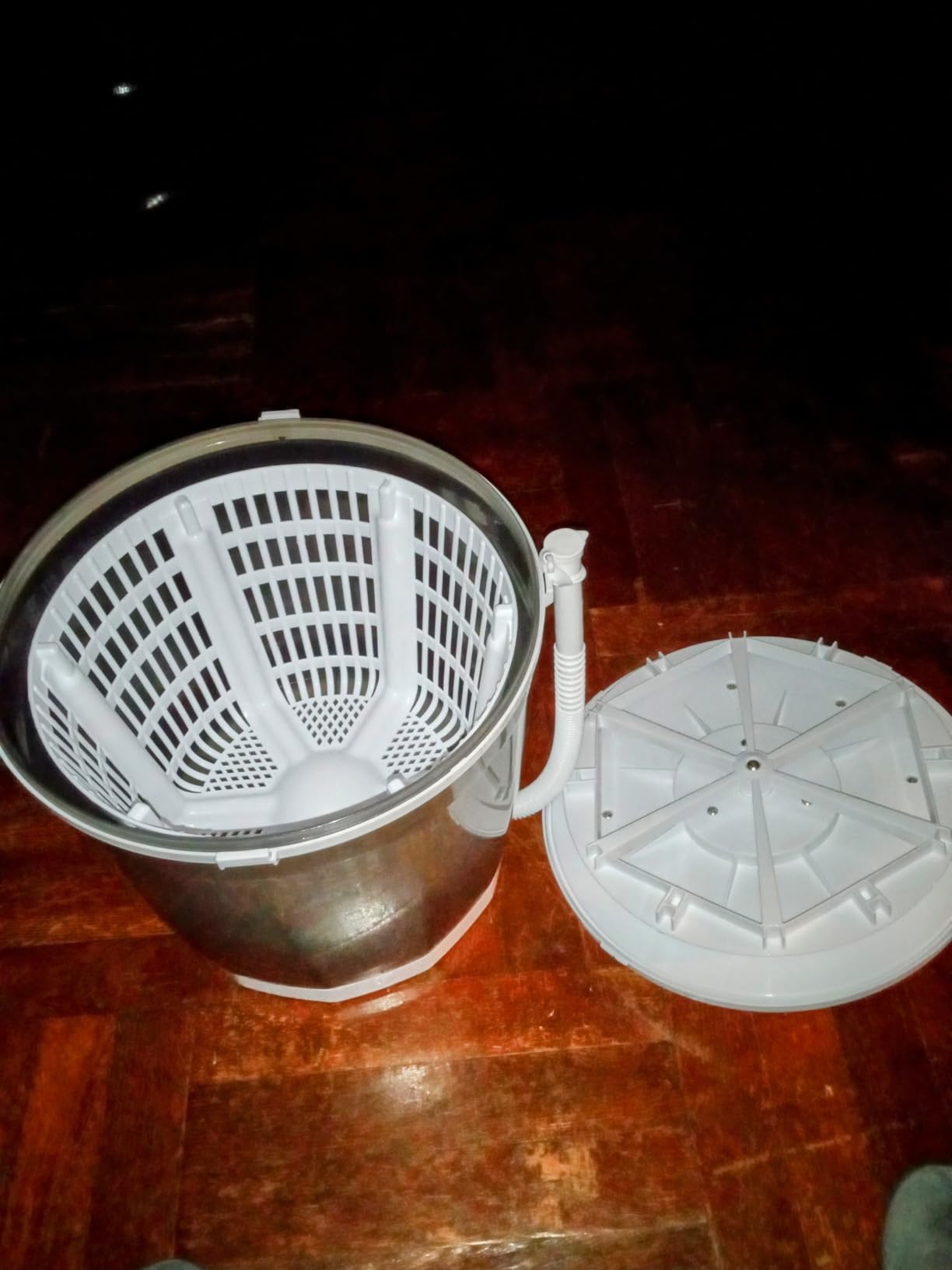 Hand Crank Washing Machine, 2 in 1 Non-Electric Washer Manual Traveling Outdoor Washing Machine Grey Mini Compact Washer Spin Dryer for RV Travel customer photo 2