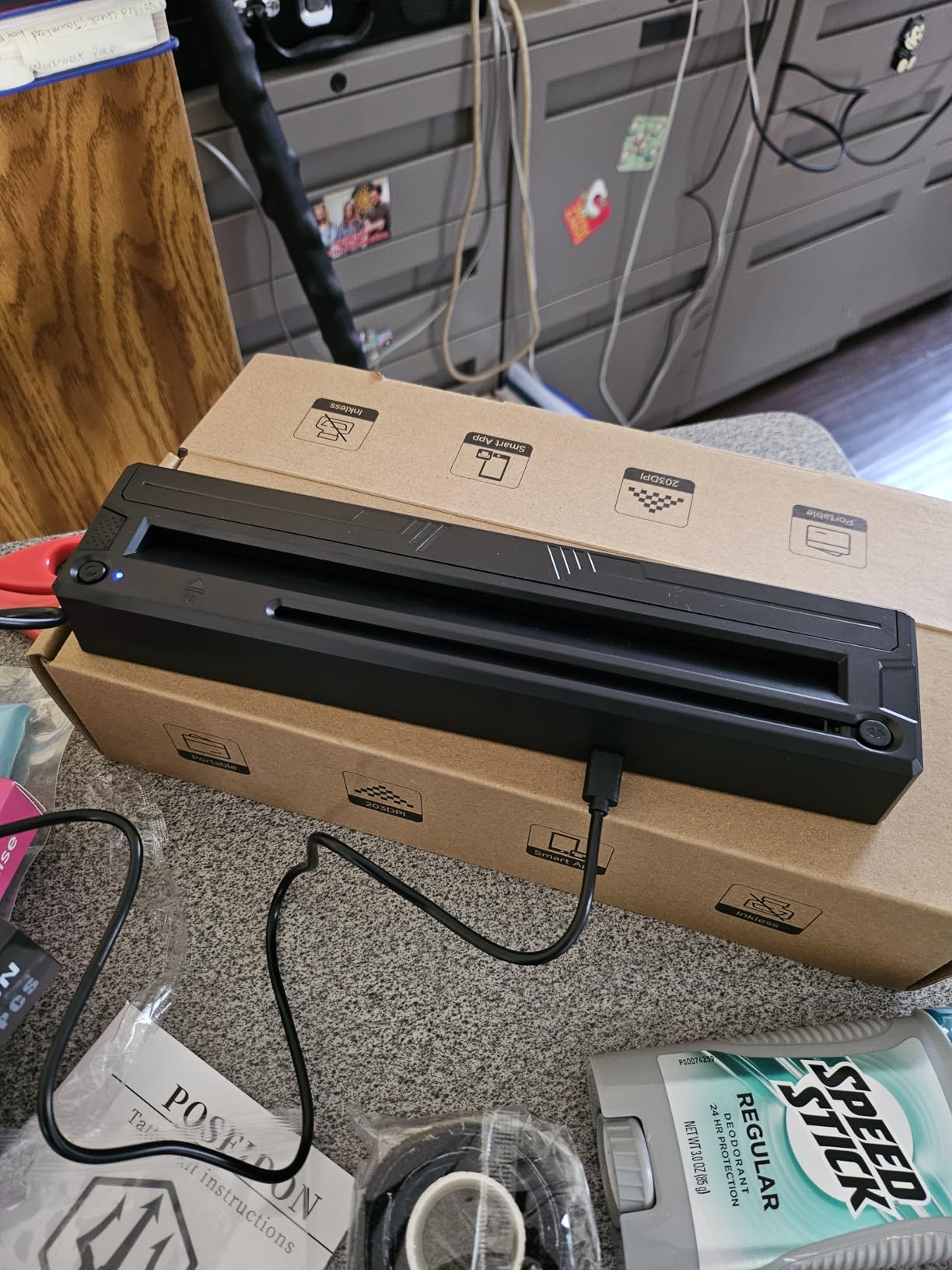 Wireless Tattoo Stencil Printer, Portable Bluetooth Thermal Tattoo Printer with App Custom-Size A4, Print Realistic Portraits, 10 Transfer Papers, Works for Phone/Tablet/PC (Black) customer photo 1
