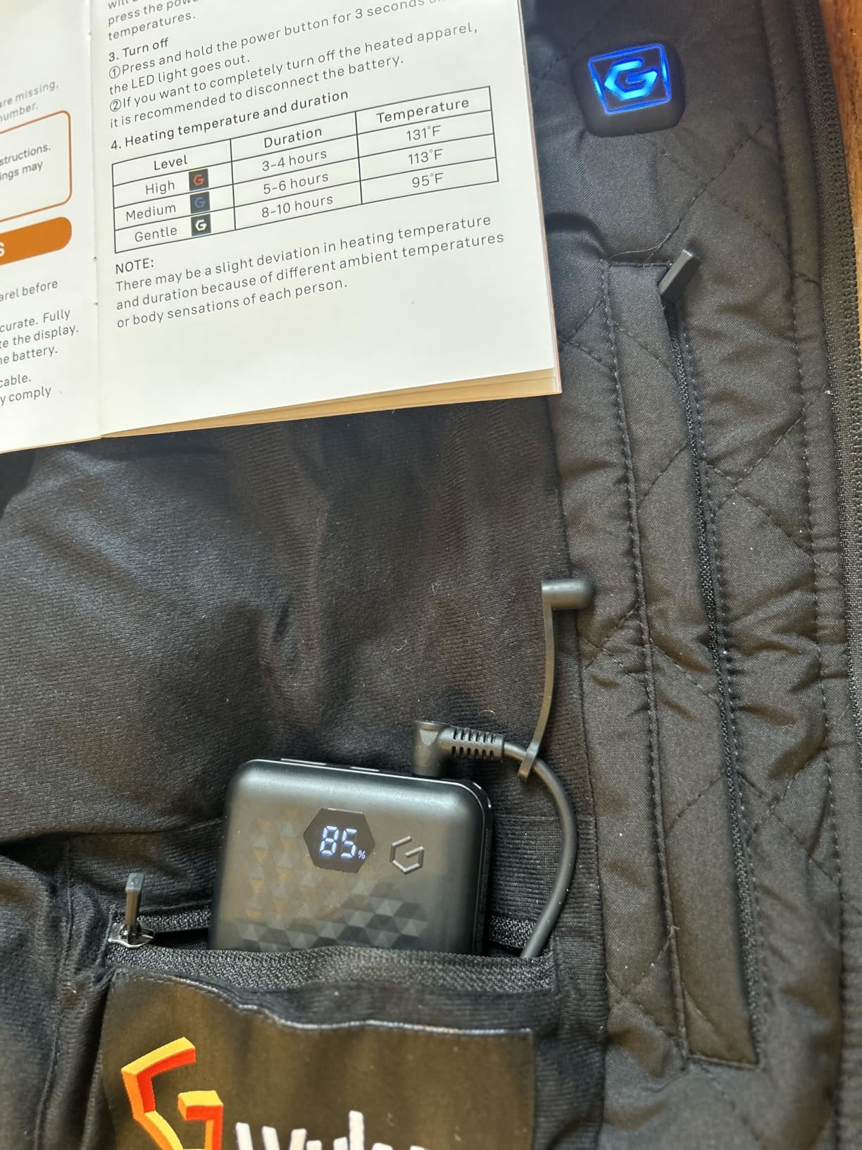 Graphene Heated Vest For Men 7.4V Fast Charge Large Capacity Battery customer photo 1