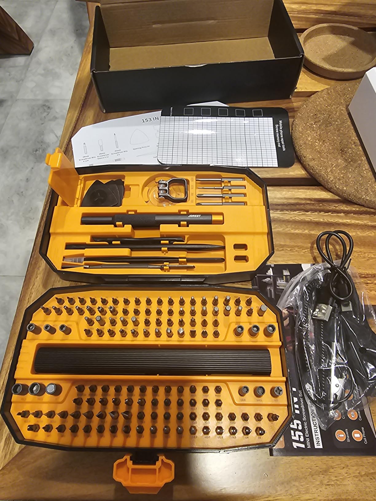 JOREST 155 in 1 Mini Electric Screwdriver Cordless, Precision Power Screwdriver Set, 5 Torque Levels (Max 0.75N.m), Magnetic Repair Tool Kit for iPhone, PC, Laptop, PS4 PS5, Xbox, Watch customer photo 2