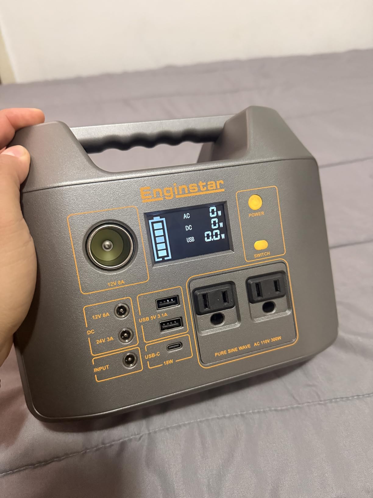 EnginStar Portable Power Station 300W 296Wh Solar Generator | Pure Sine Wave AC Outlet for Outdoors Camping Travel and Emergency Blackout, 80000mAh Backup Battery Power Supply for CPAP customer photo 1