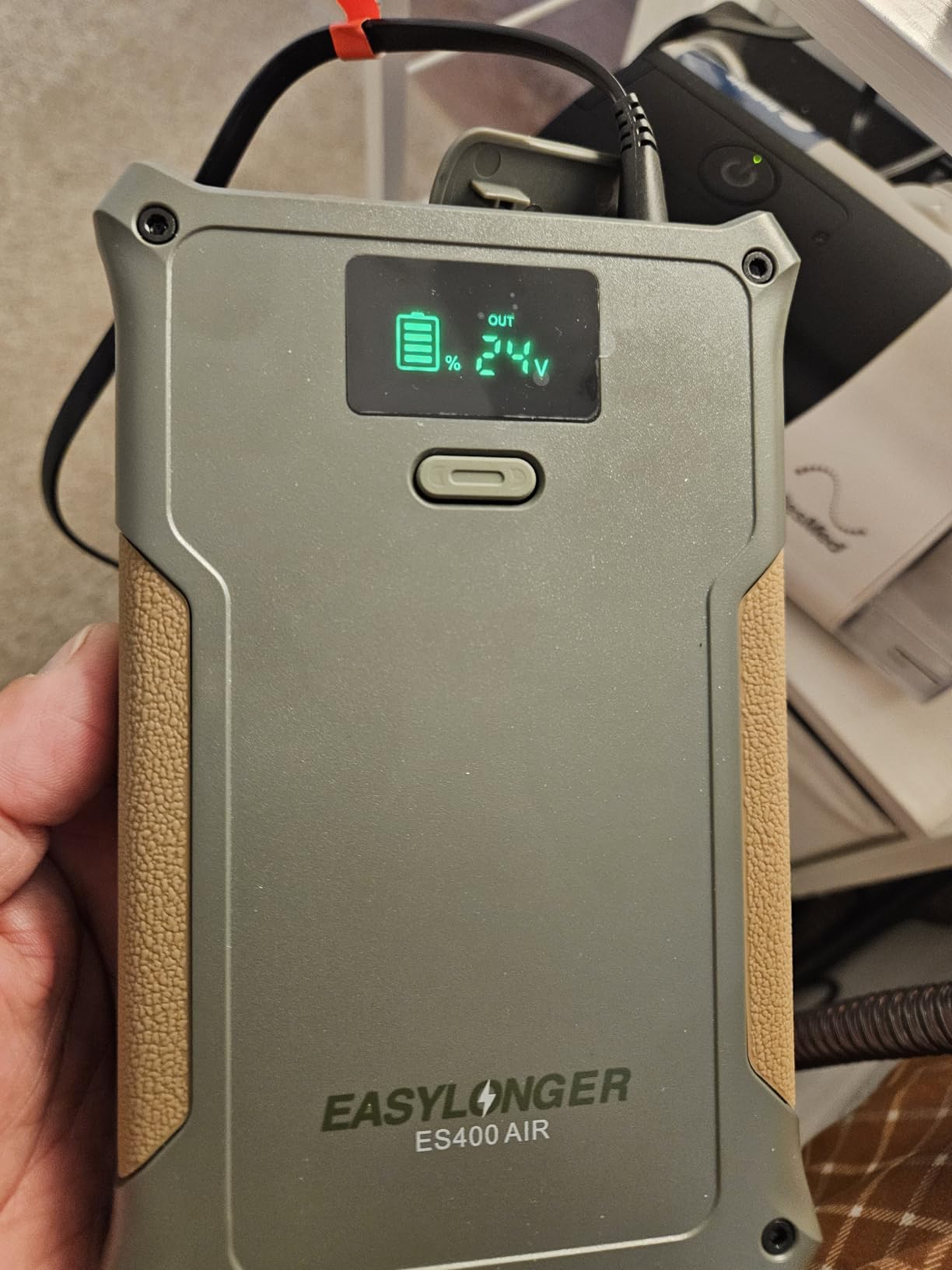 EASYLONGER CPAP Battery Backup ES400 AIR, 148Wh Lithium-Ion Battery Pack | 10 Hours CPAP Power, Cables Included, for S9, AirSense 11/10, AirMini, DreamStation /2, Camping, RV & Emergency Blackout Use customer photo 2