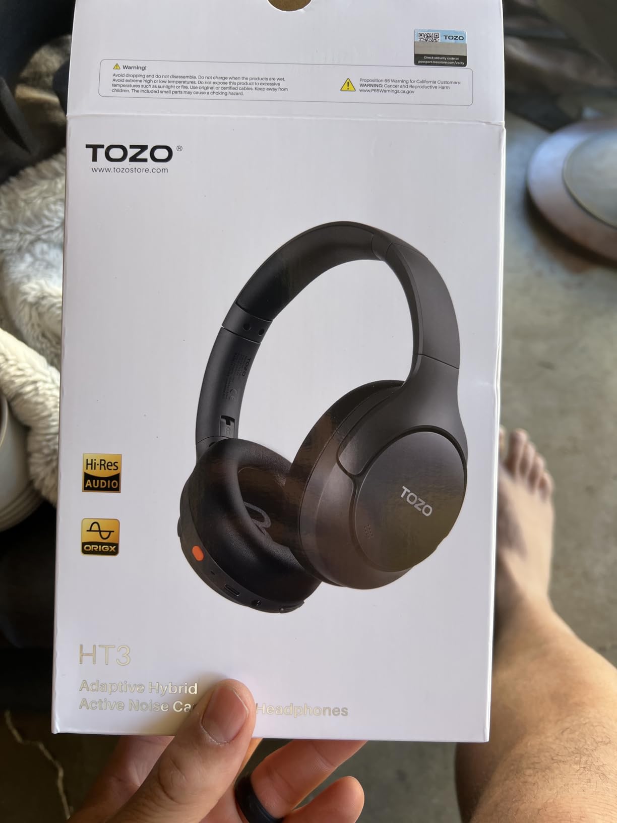TOZO HT3 Hybrid Noise Cancelling Wireless Headphones, 90H Over Ear Headset customer photo 1