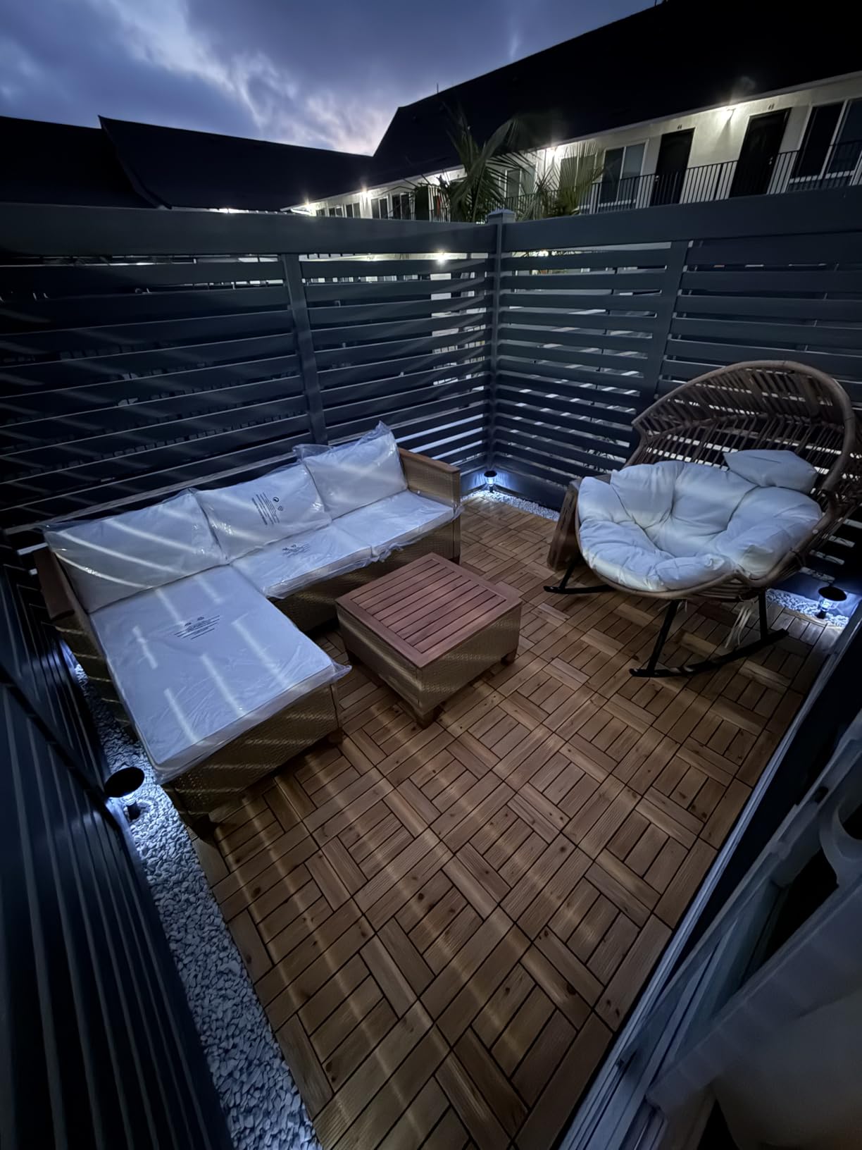 Garvee 33 PCS Solid Acacia Wood Composite Deck Tiles - 12