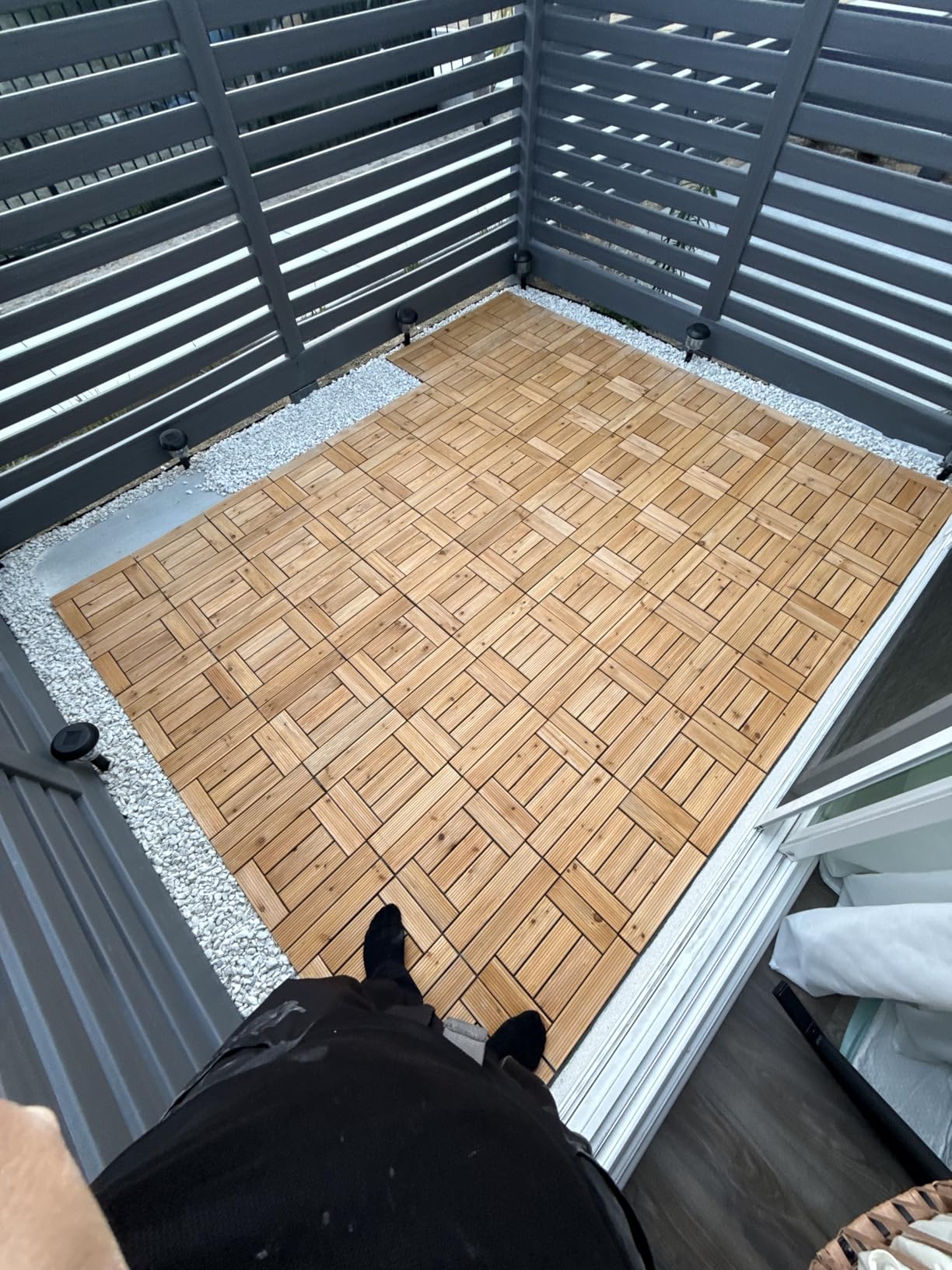 Garvee 33 PCS Solid Acacia Wood Composite Deck Tiles - 12