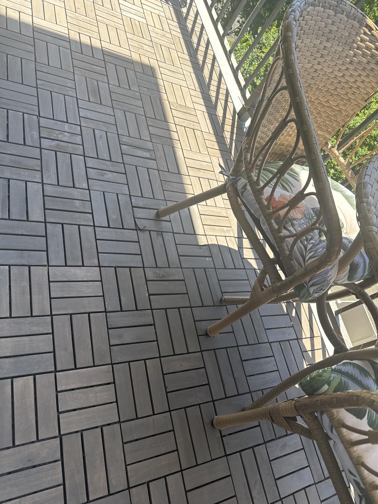 Premium Acacia Wood Interlocking Deck Tiles, 12
