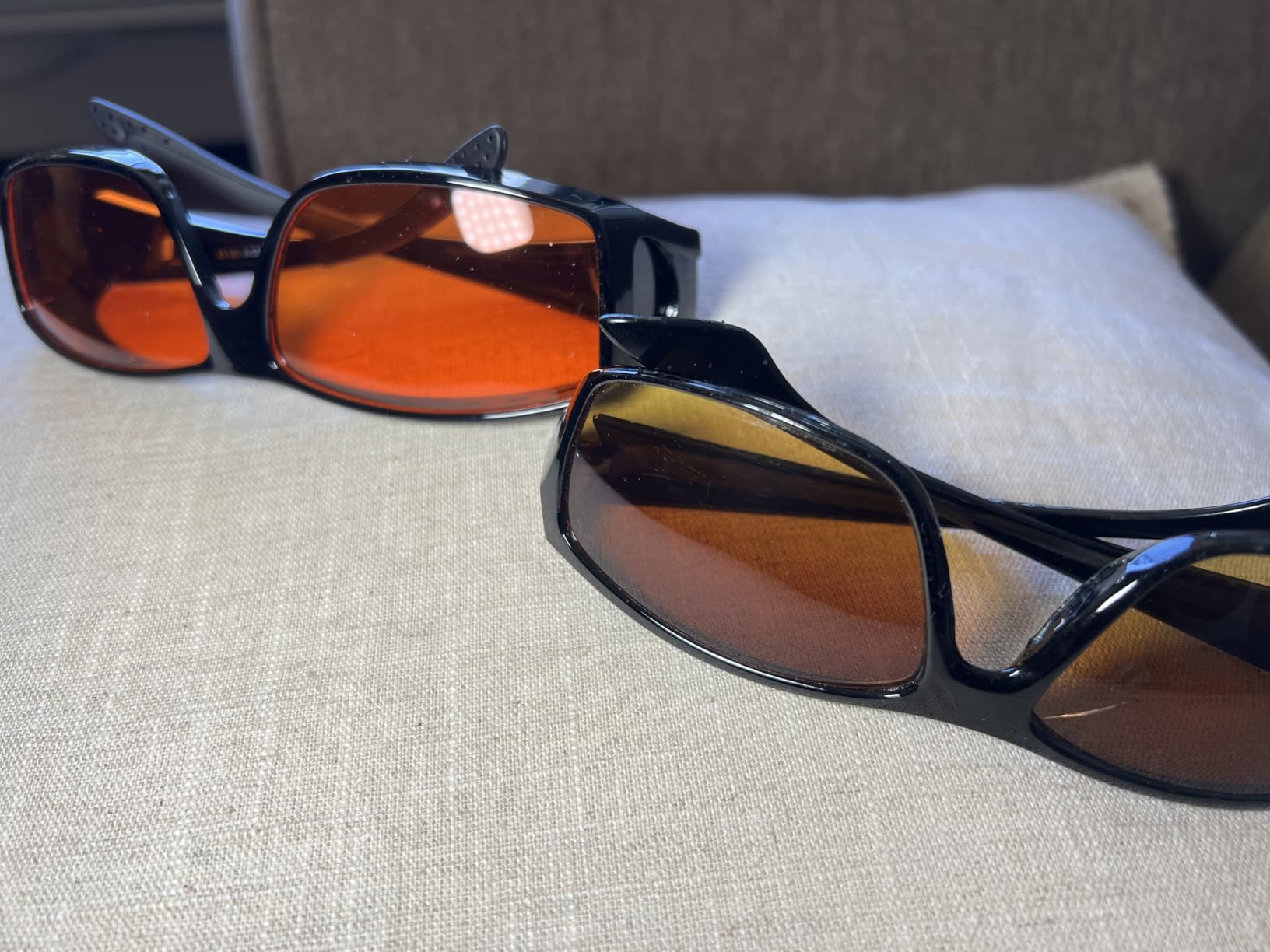 OptiCraft Blue Light Blocking Glasses Wear Over Prescription to Reduce Eye Strain, Lightweight Wraparound Design, Amber-Tint Lenses Block UV400 & 380-500nm Rays, Enhancing Gaming Focus, Better Sleep customer photo 1