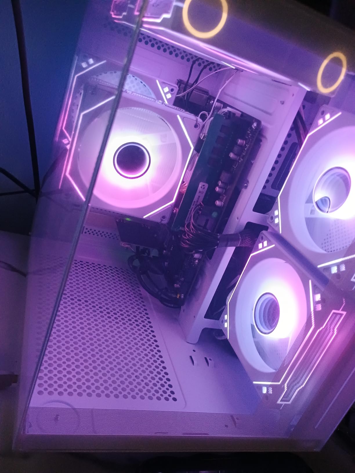 suevery Pre-Built Gaming PC, 16G DDR4 3200MHz RAM, AMD Ryzen5 6Cores 3.6G Up to 4.1G, PCIE 512G SSD, RTX 3050 6G, Wi-Fi 6 Tower White Everyday Use Desktop Computer Home customer photo 1