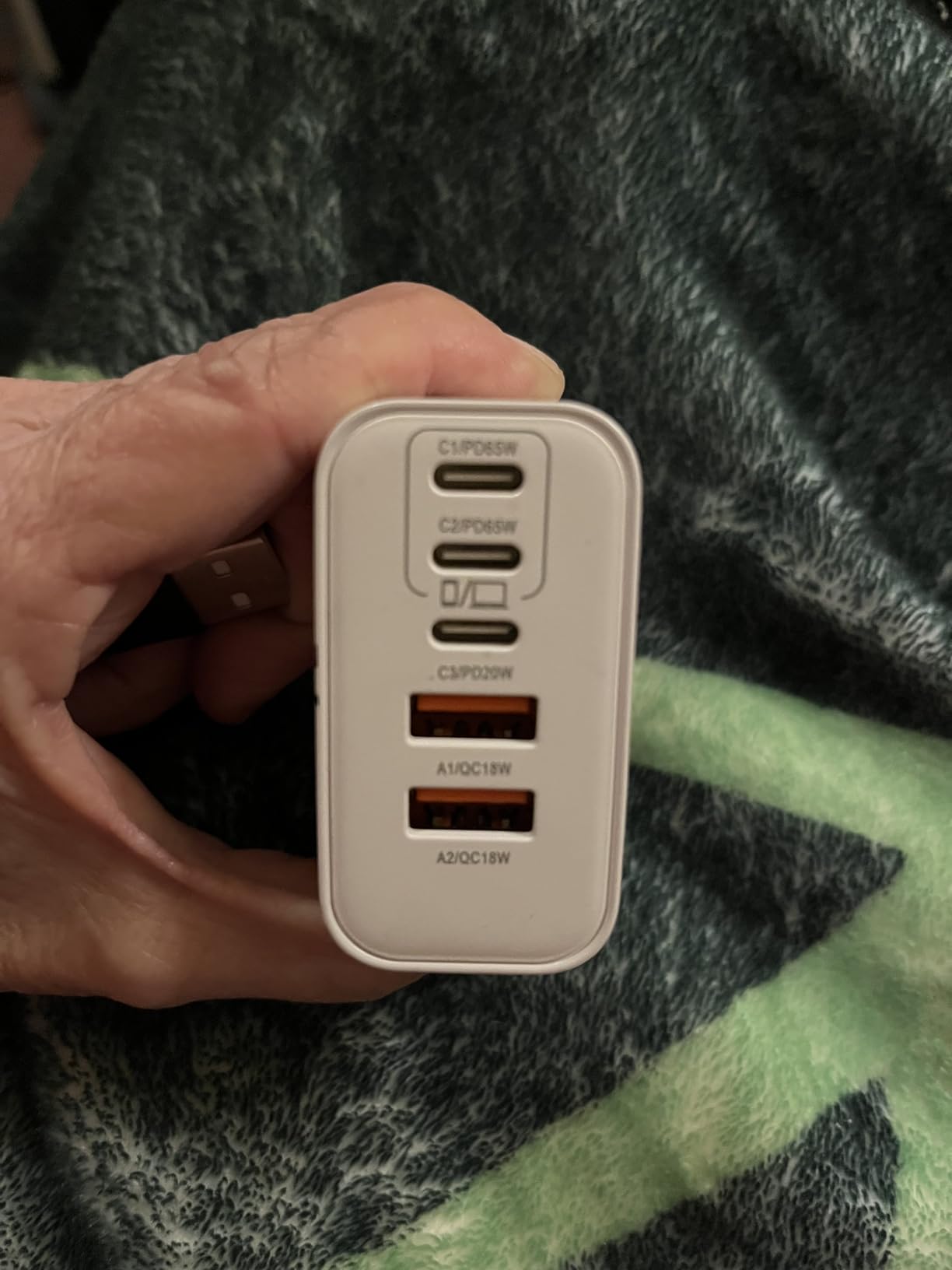 100W GaN USB C Charger Block, 5-Port Type C Wall Charger Fast Charging, PD Power Adapter+QC Plug Multiport Type C Box Brick Cube Compatible with Apple iPhone 17 Air 16 15 14 13 12 Pro Max, MacBook, iPad customer photo 2