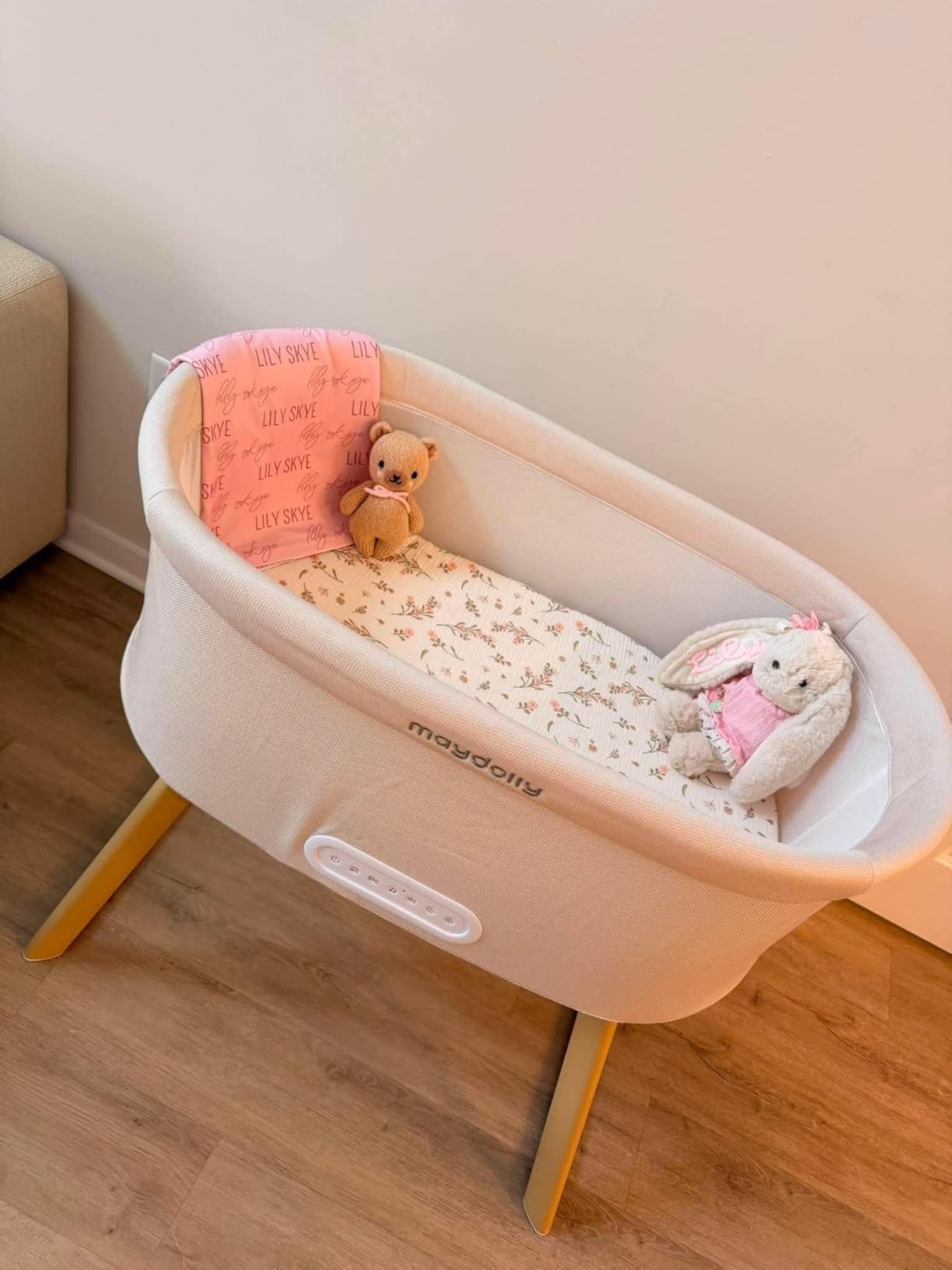 Maydolly Smart Soothing Baby Bassinet - Smart Newborn Bassinet with Cry Detection that Automatically Responds - Breathable Infant Sleeper for Newborns to 6 Months (Beige) customer photo 1