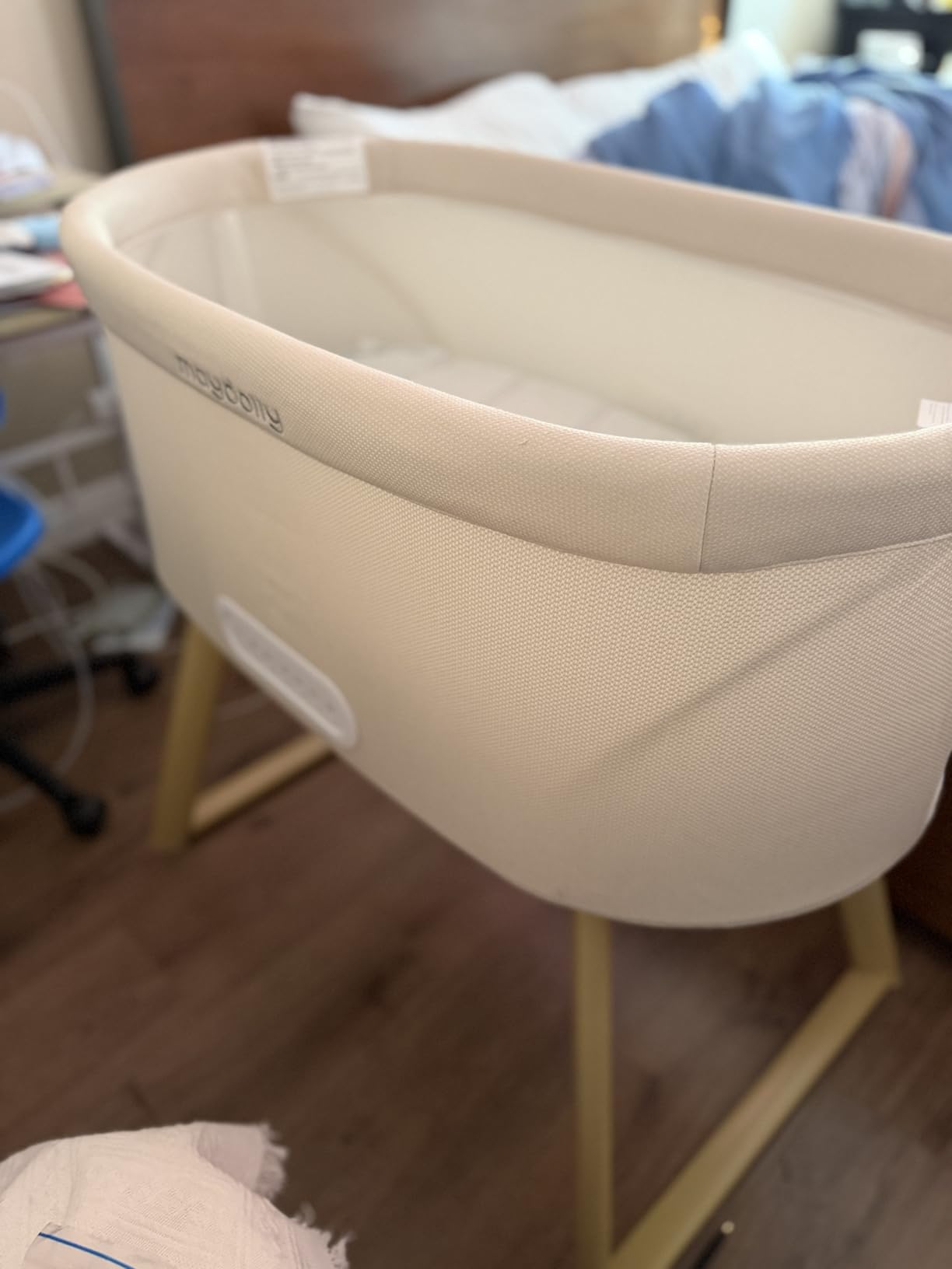 Maydolly Smart Soothing Baby Bassinet - Smart Newborn Bassinet with Cry Detection that Automatically Responds - Breathable Infant Sleeper for Newborns to 6 Months (Beige) customer photo 2